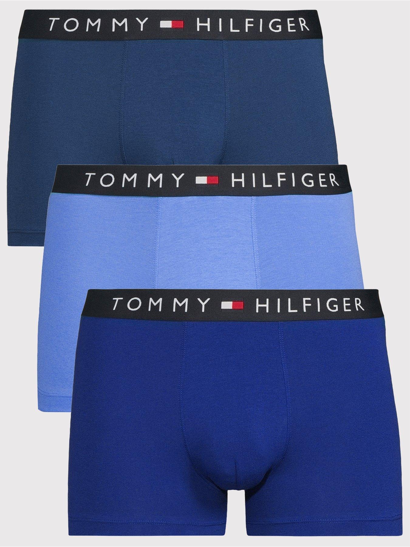 Tommy Hilfiger 3 Pack Everyday Essentials Trunks, Blue, Size M, Men