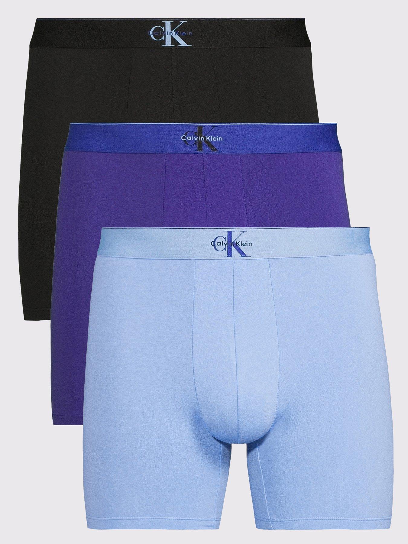 Calvin Klein Underwear Archive Cotton 3 Pack Boxer Brief, Blue, Size Xl, Men