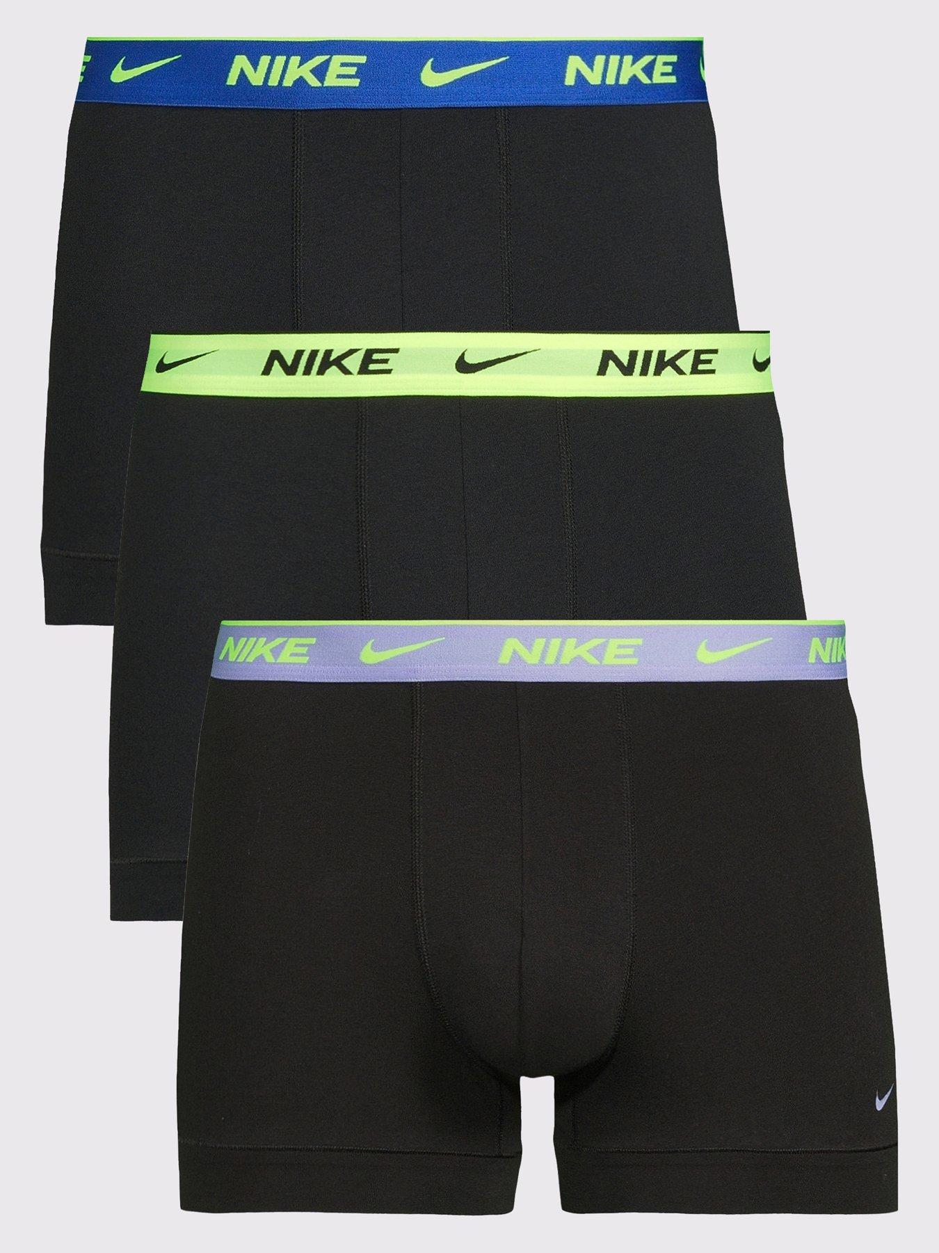Nike Cotton Stretch 3 Pack Trunks - Black/Multi