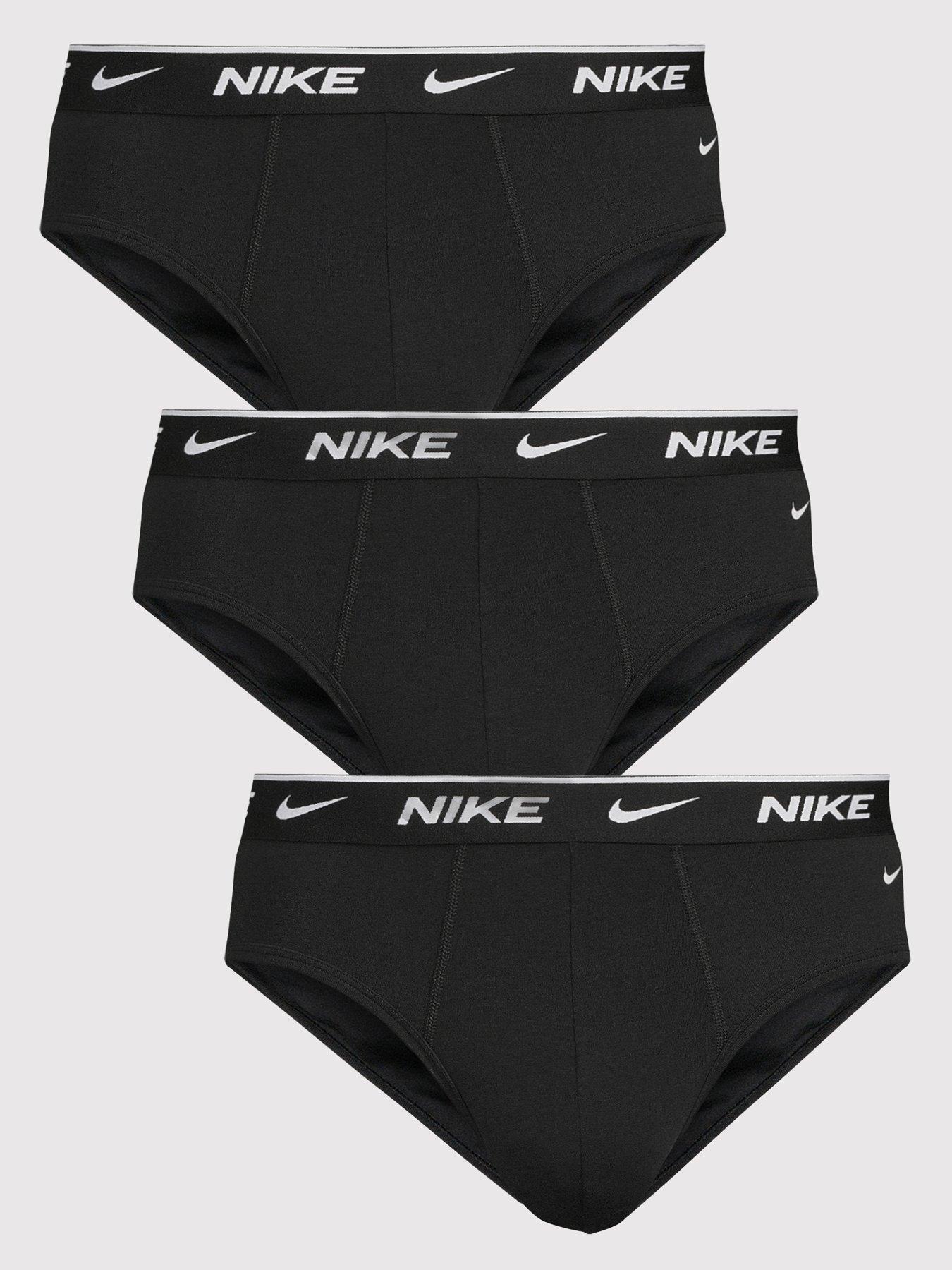 Nike Cotton Stretch 3 Pack Briefs - Black