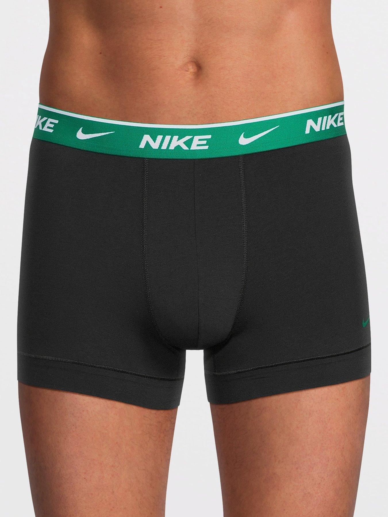 Image 2 of 3 of Nike Cotton Stretch 3 Pack Trunks - Black/Multi