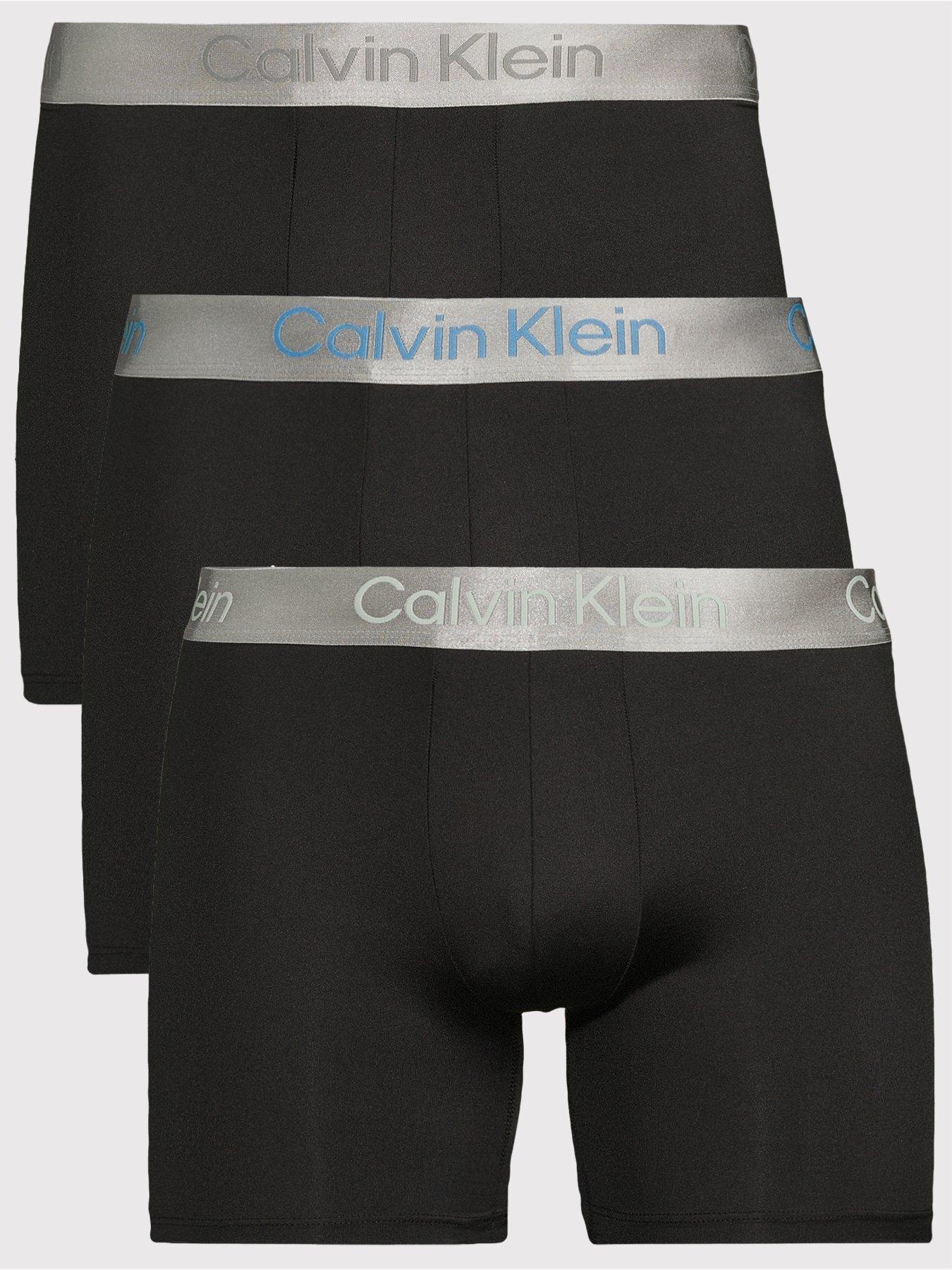 Image 1 of 4 of Calvin Klein Underwear 3 Pack Brushed Micro Stretch Boxer Brief - Black