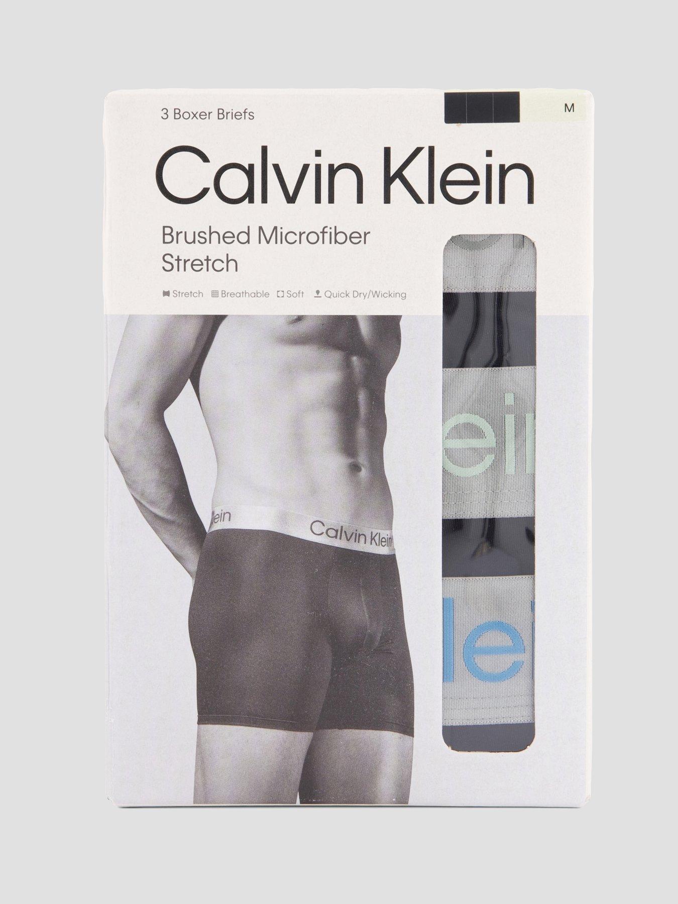 Image 4 of 4 of Calvin Klein Underwear 3 Pack Brushed Micro Stretch Boxer Brief - Black