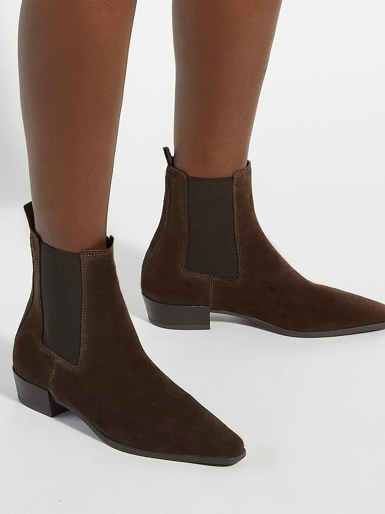 Dune London Parkas Chisel Western Chelsea Boots - Brown