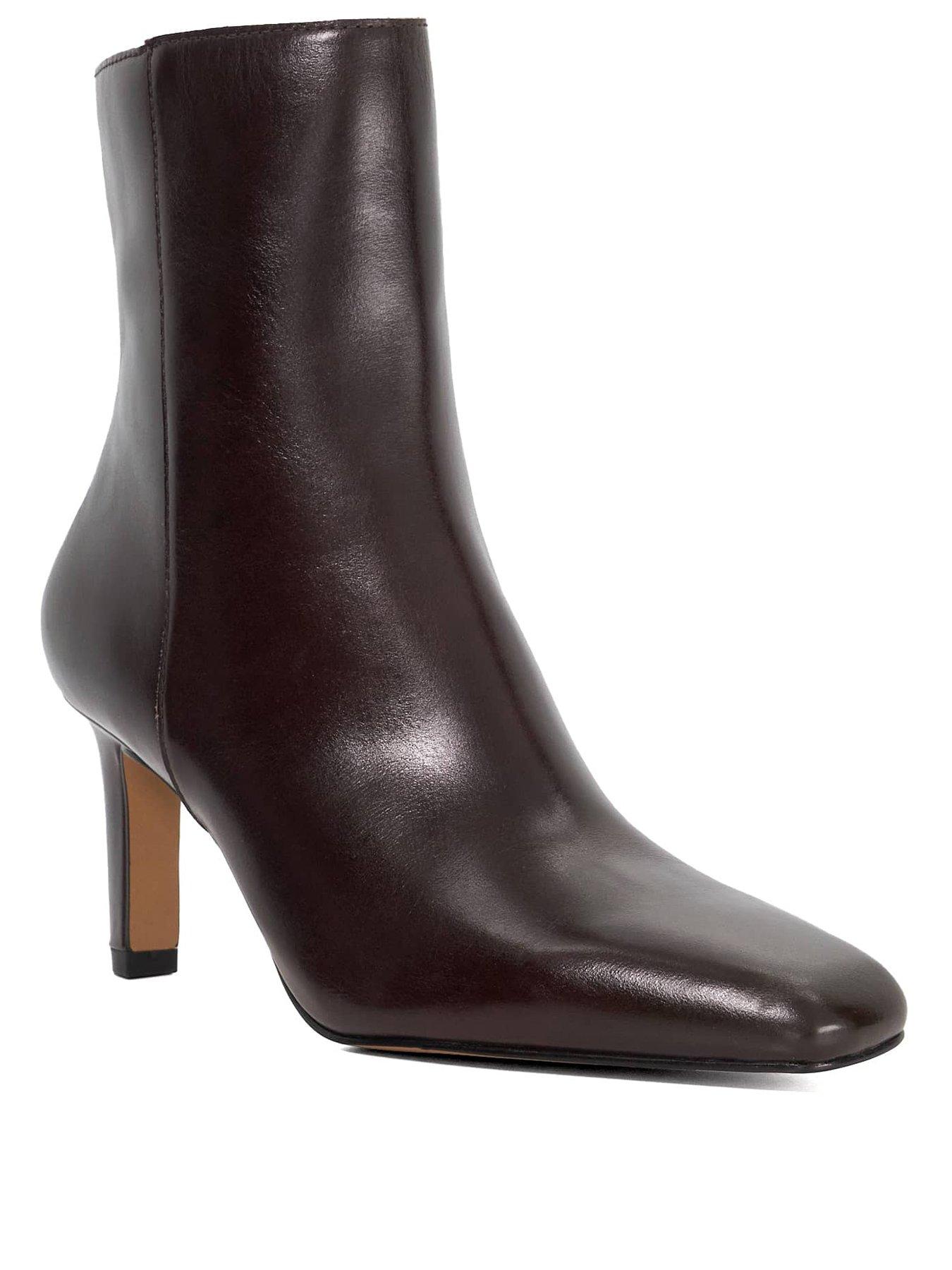 Image 3 of 6 of Dune London Ovation Square Toe Heeled Boots - Brown