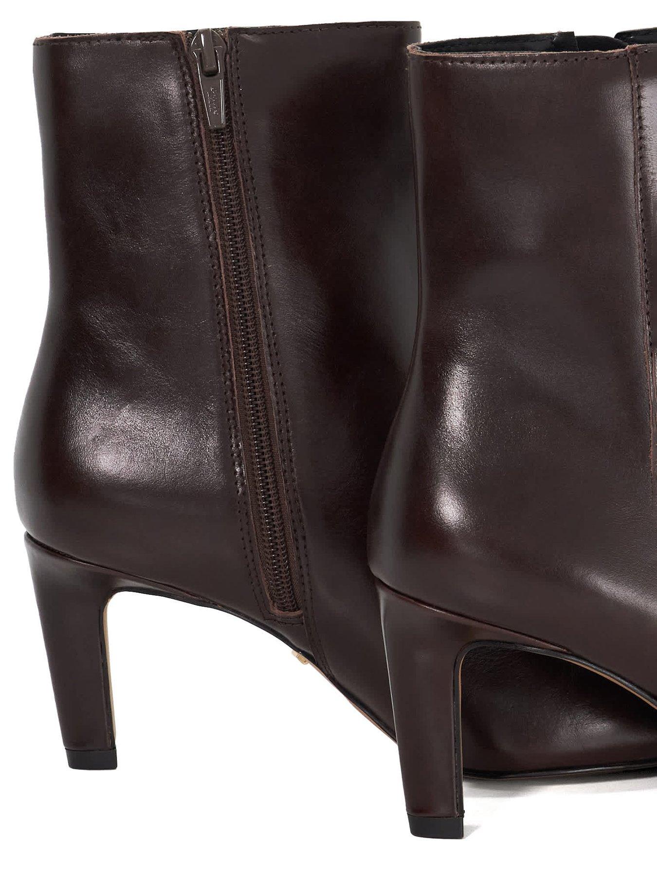 Image 6 of 6 of Dune London Ovation Square Toe Heeled Boots - Brown