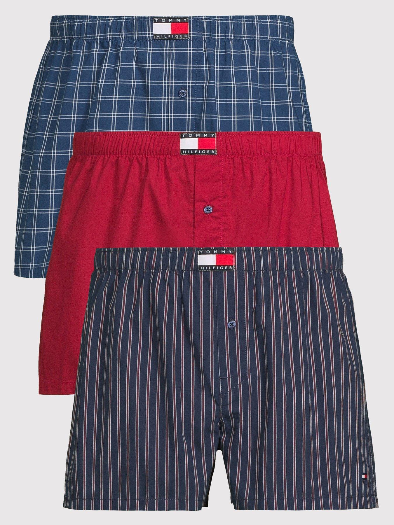 Image 1 of 3 of Tommy Hilfiger 3 Pack Woven Boxers - Assorted