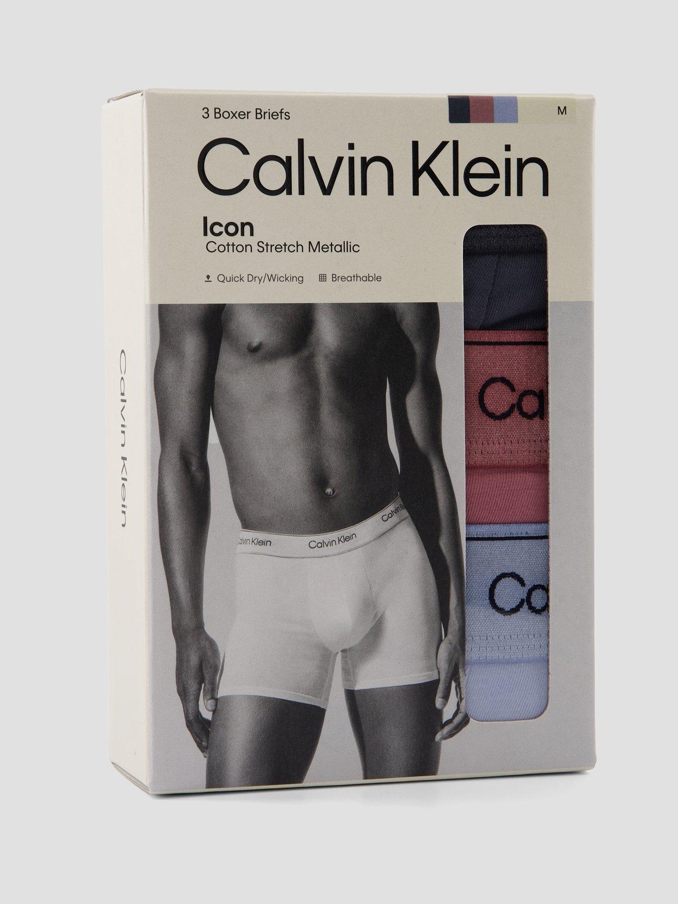 Image 4 of 4 of Calvin Klein Underwear Icon Cotton Stretch 3 Pack Shine Boxer Brief - Assorted