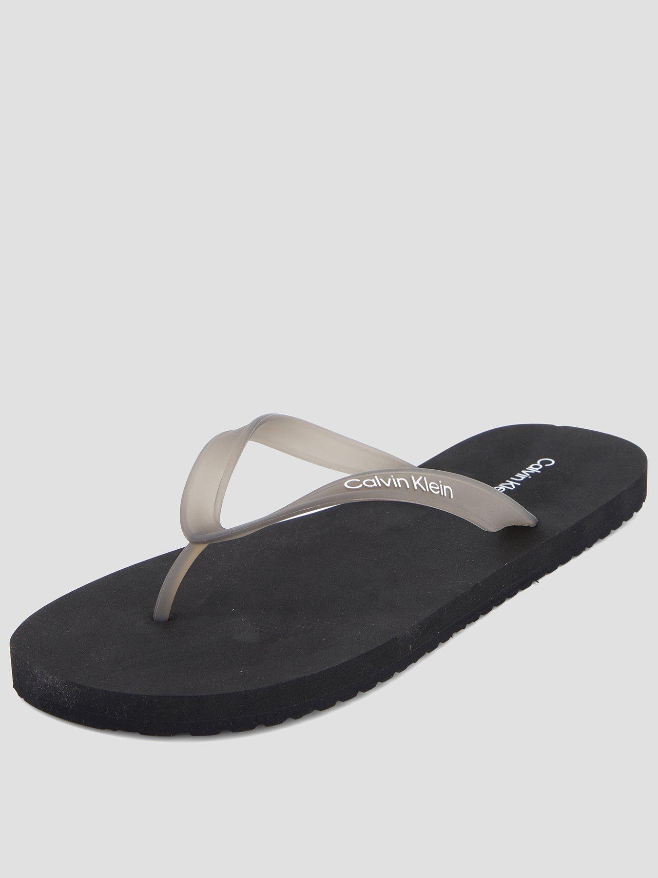 Calvin Klein Beach Flip Flop, Black, Size 46=11.5, Men