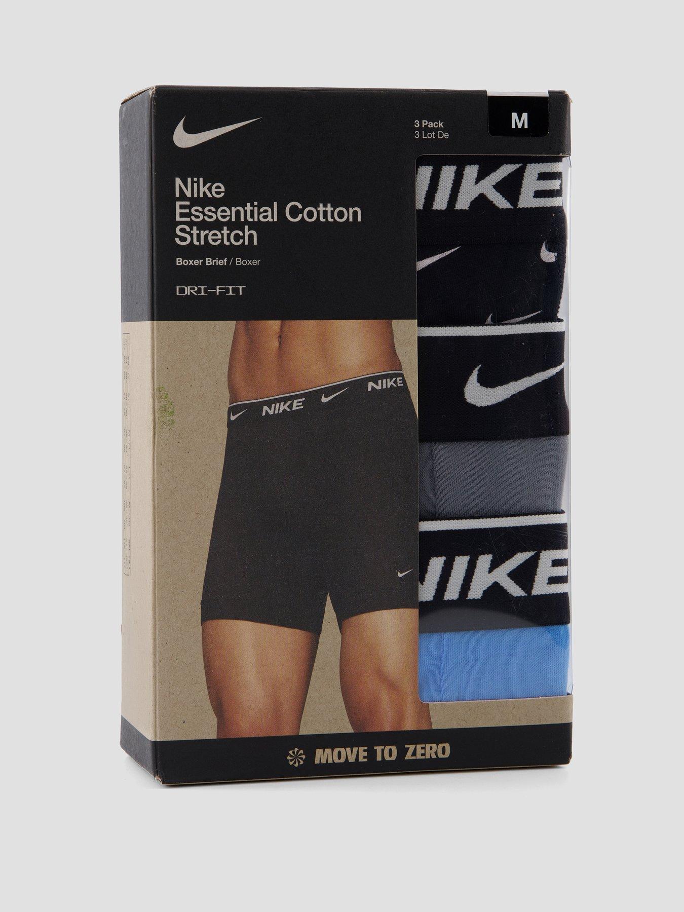 Image 4 of 4 of Nike Cotton Stretch 3 Pack Boxer Brief - Black/multi