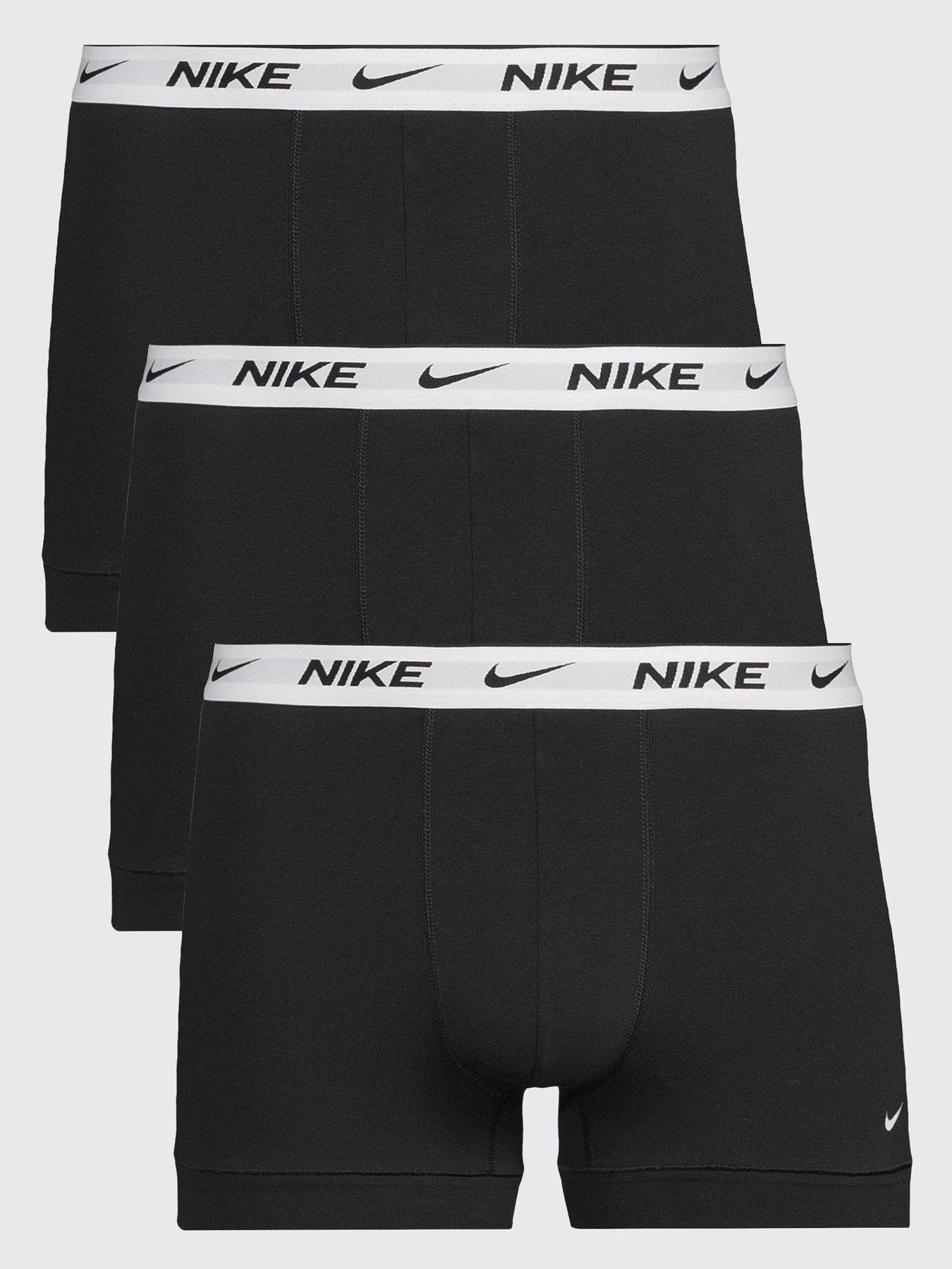 Nike Cotton Stretch 3 Pack Trunks - Black