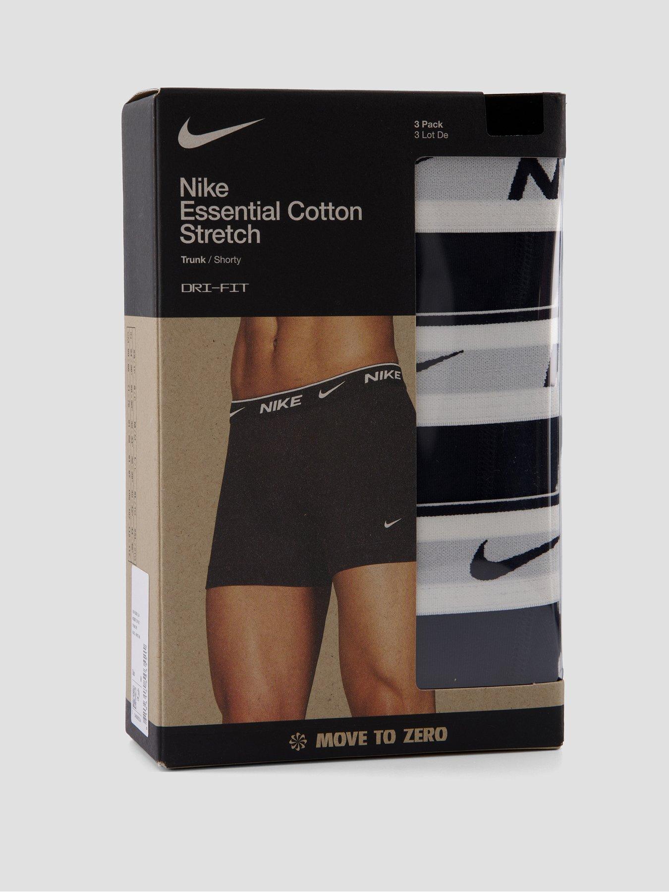 Image 4 of 4 of Nike Cotton Stretch 3 Pack Trunks - Black