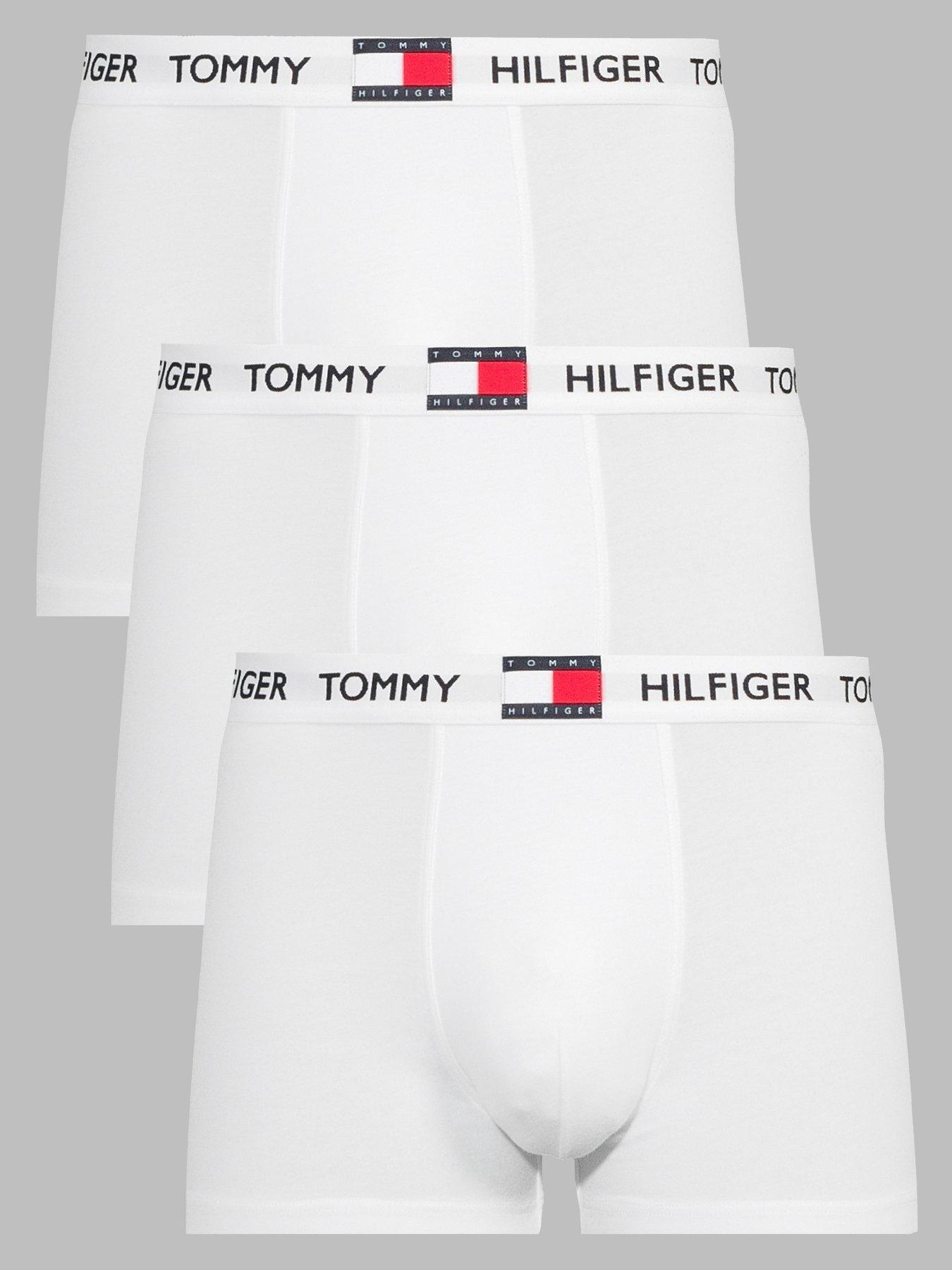 Tommy Hilfiger 3 Pack Heritage Cotton Badge Trunks - White