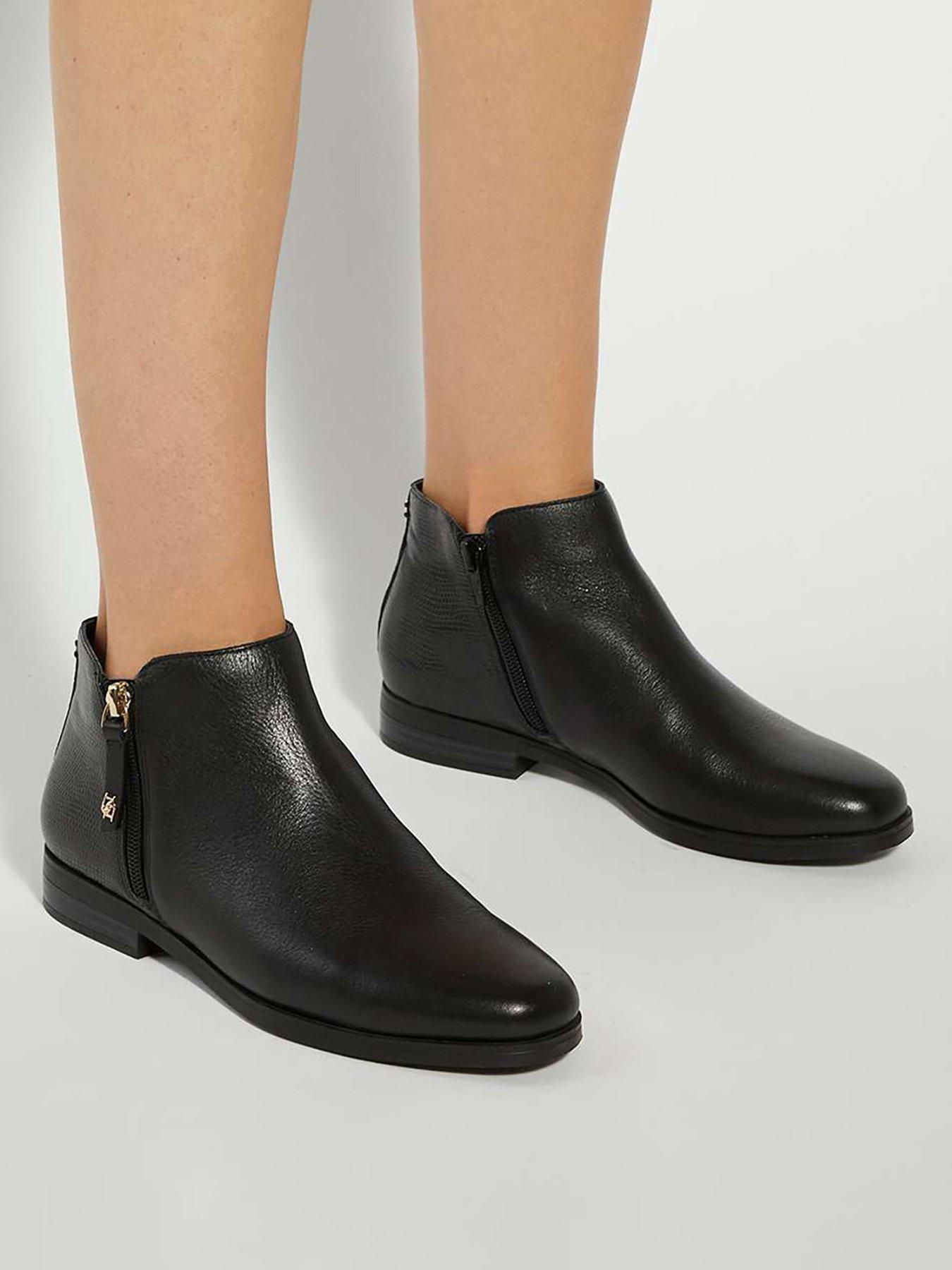 Dune London Poleyn Side Zip Ankle Boots - Black