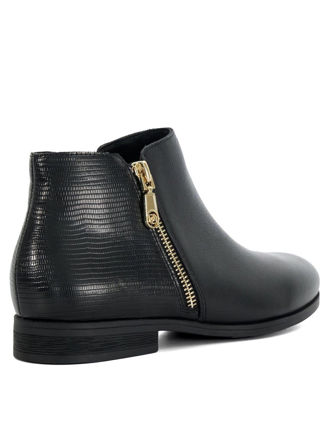 Image 3 of 5 of Dune London Asymmetric Side Zip Boot - Black