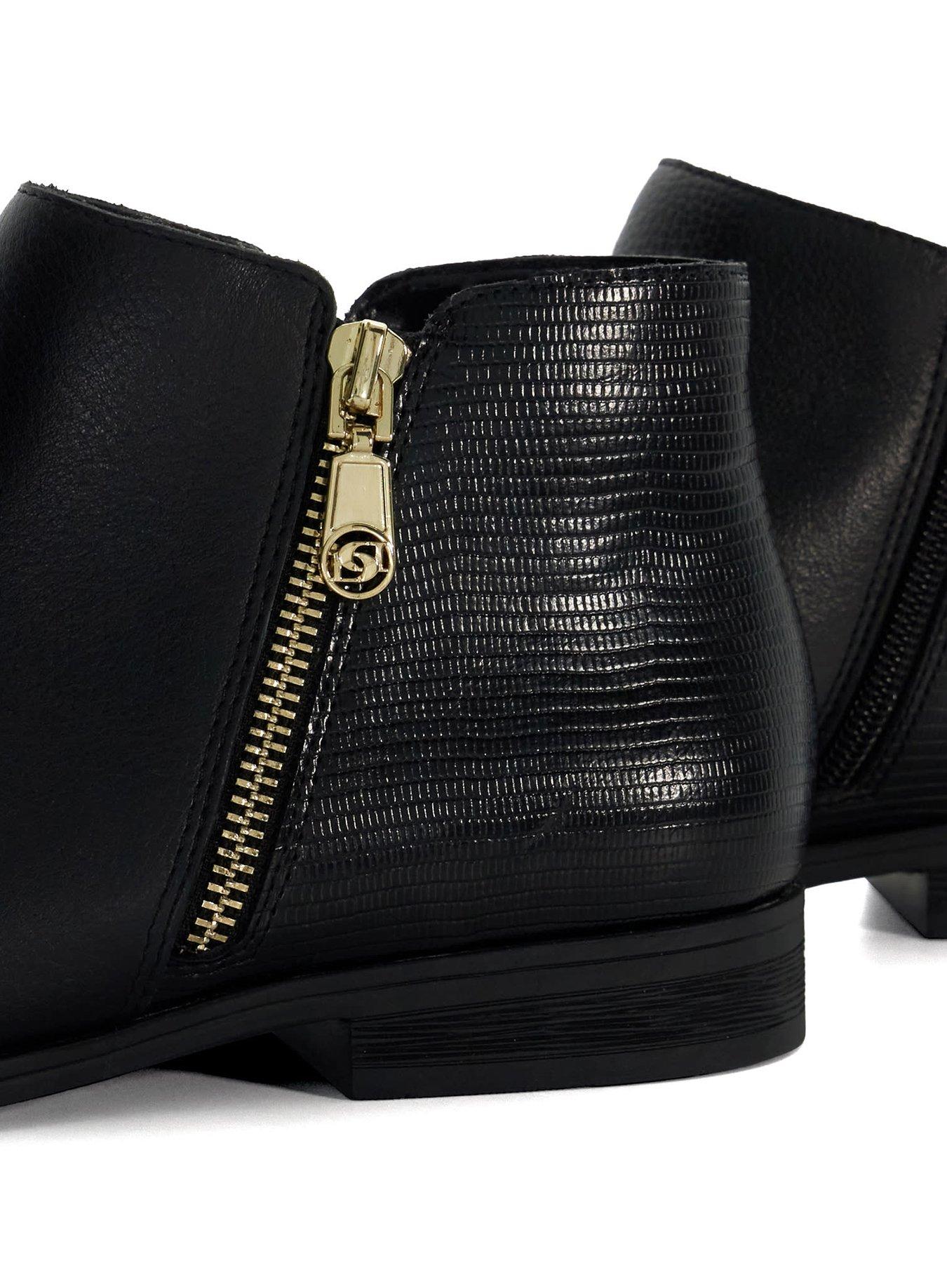 Image 5 of 5 of Dune London Asymmetric Side Zip Boot - Black