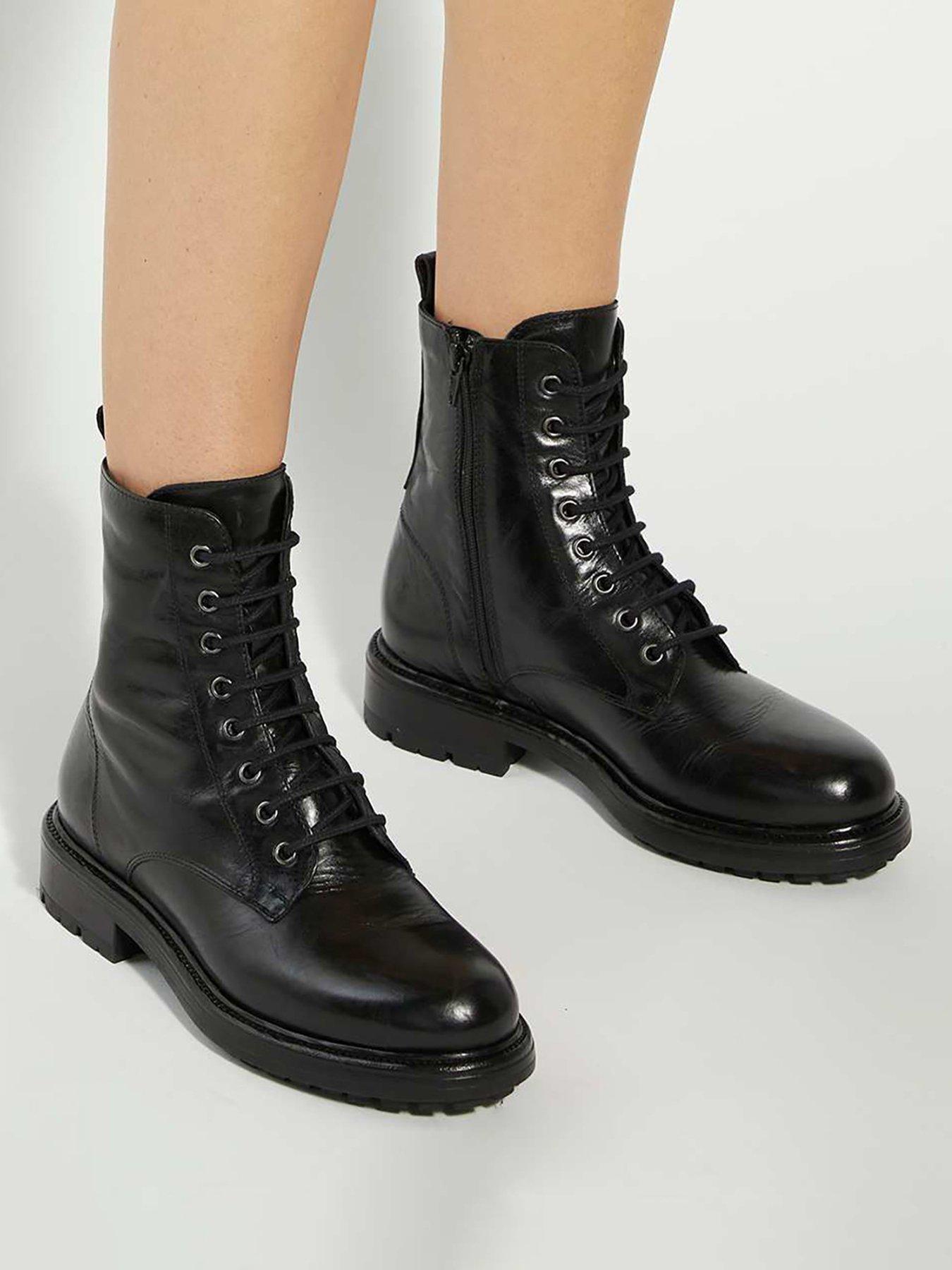 Dune London Patley Chunky Lace Up Boots - Black
