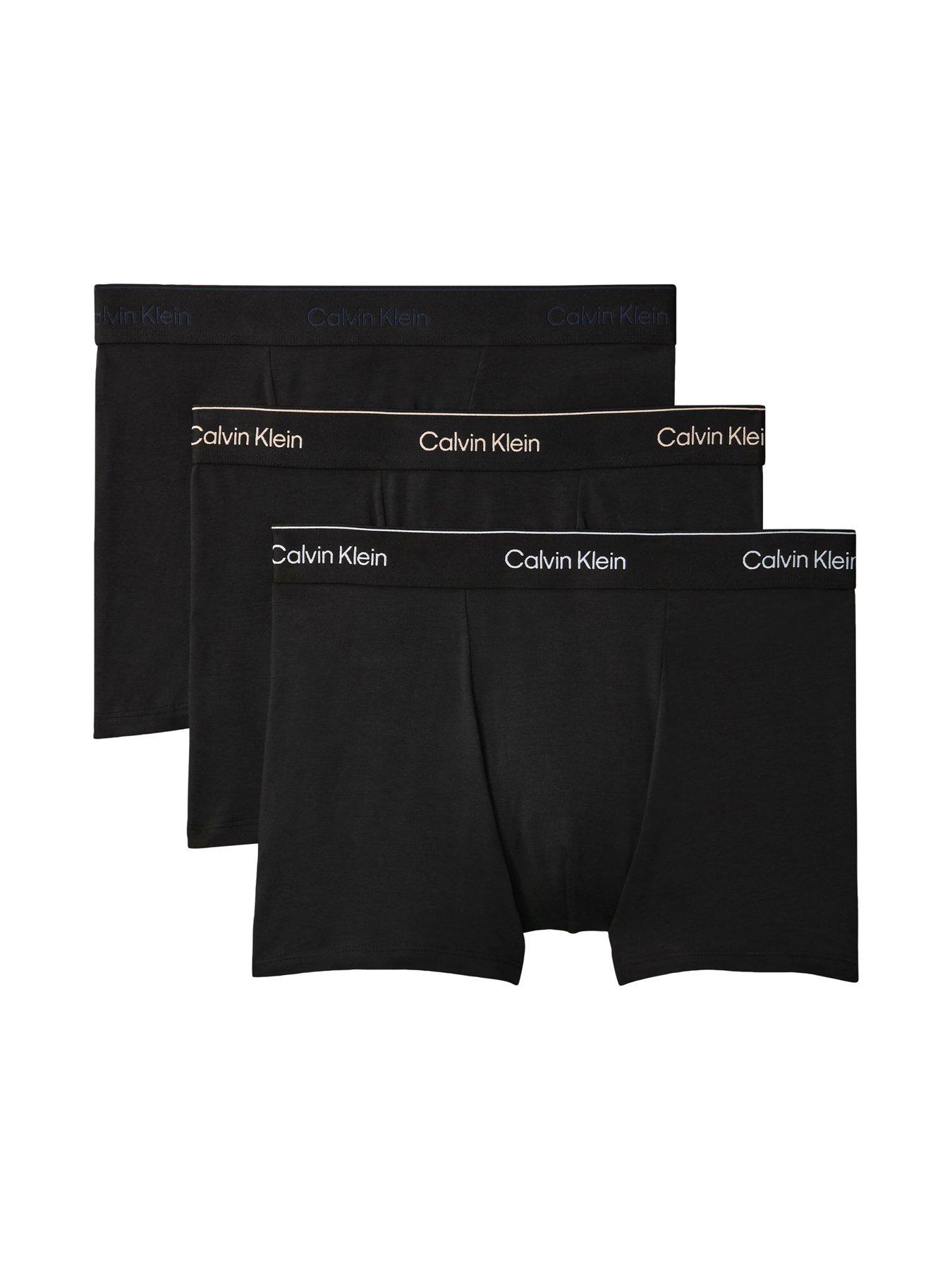 Calvin Klein Underwear Icon Cotton Stretch 3 Pack Relaxed Trunks - Black