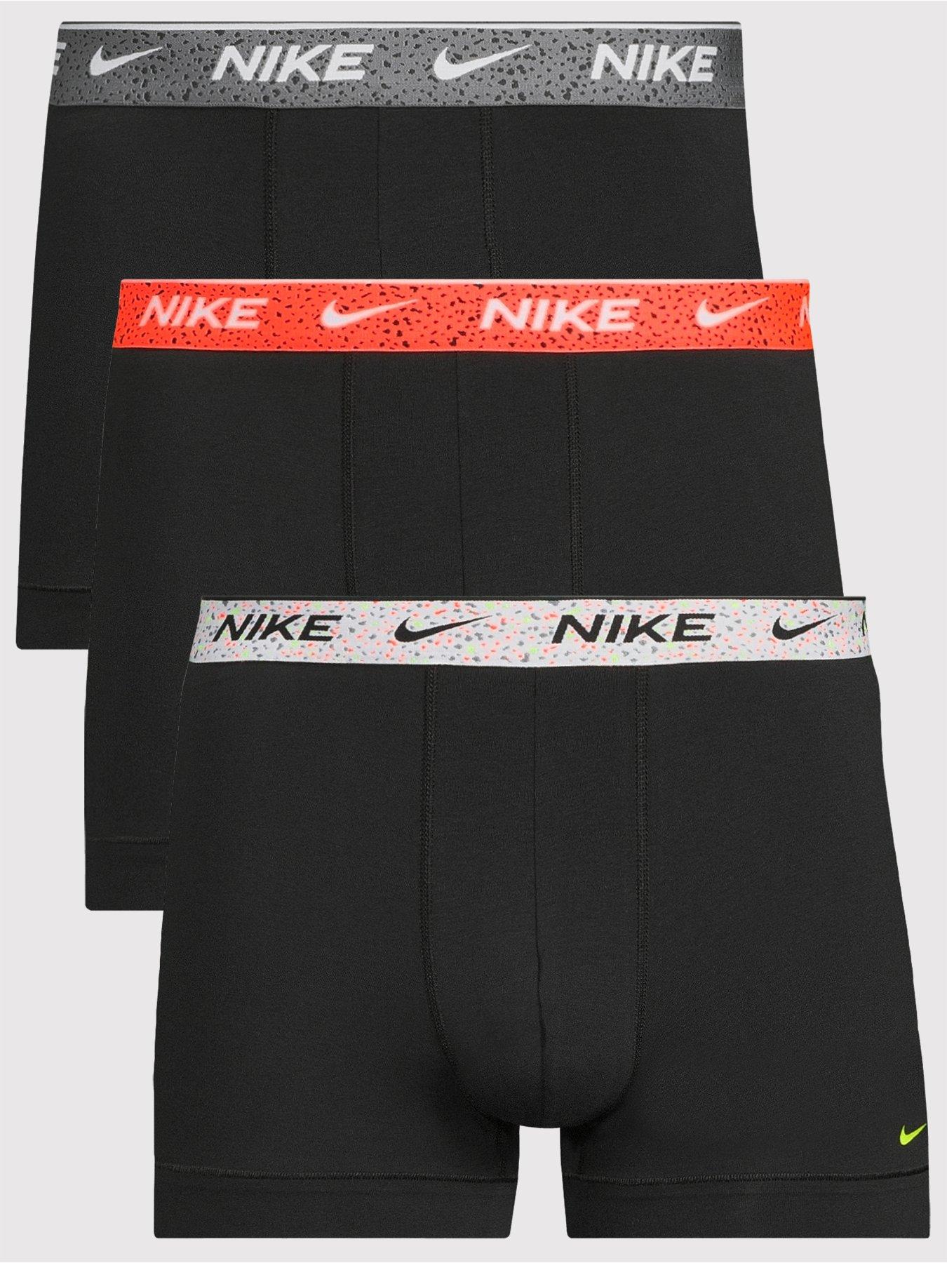 Nike Cotton Stretch 3 Pack Trunks - Black/Multi