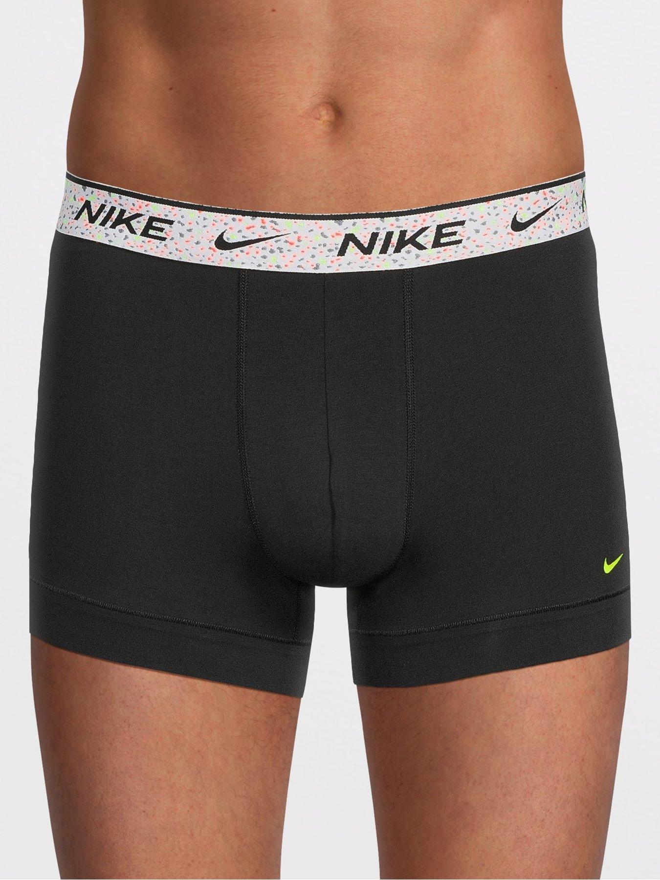 Image 2 of 3 of Nike Cotton Stretch 3 Pack Trunks - Black/Multi