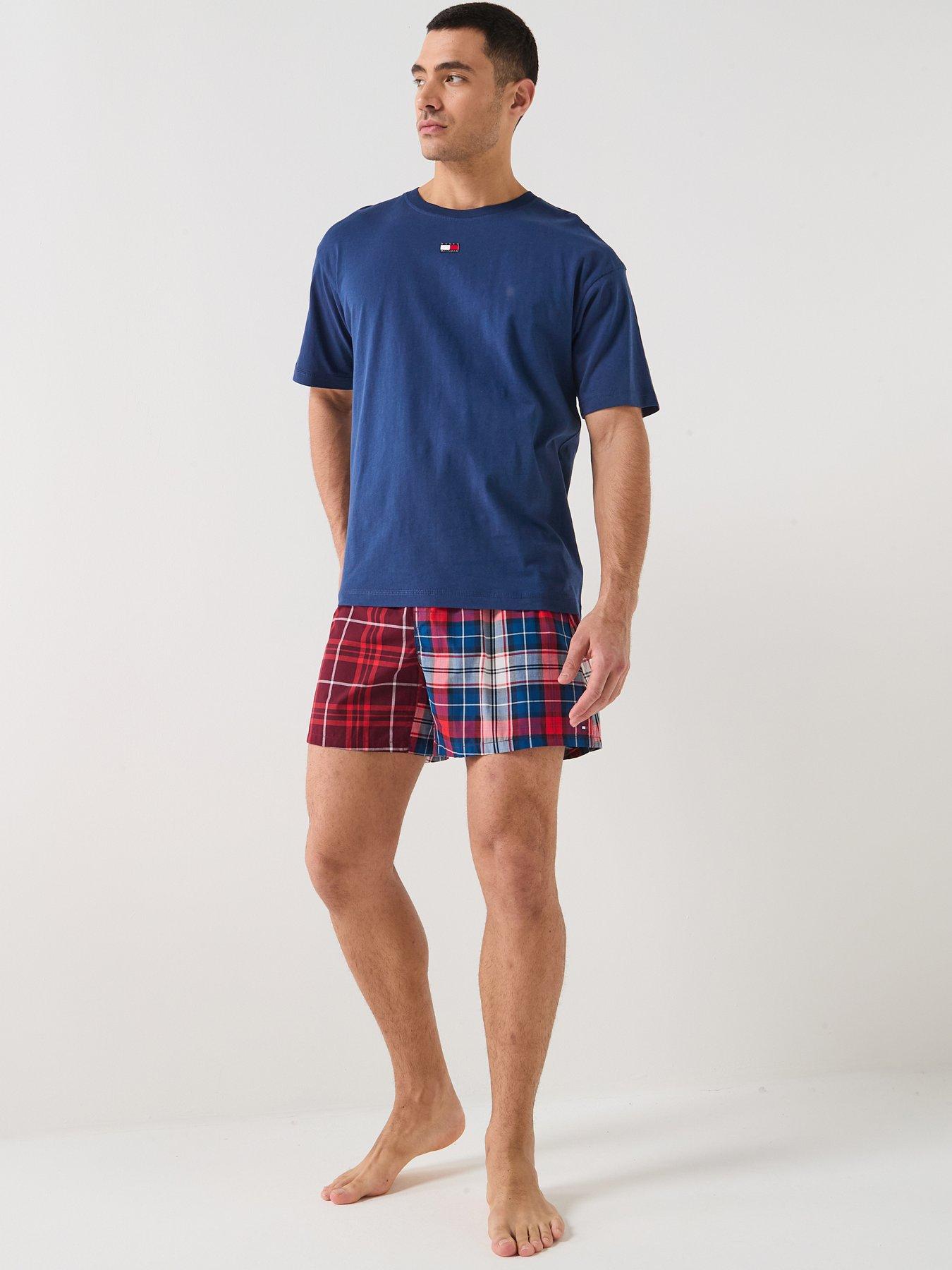 Tommy Hilfiger Woven Short Print Pyjama Set - Blue/Red Tartan