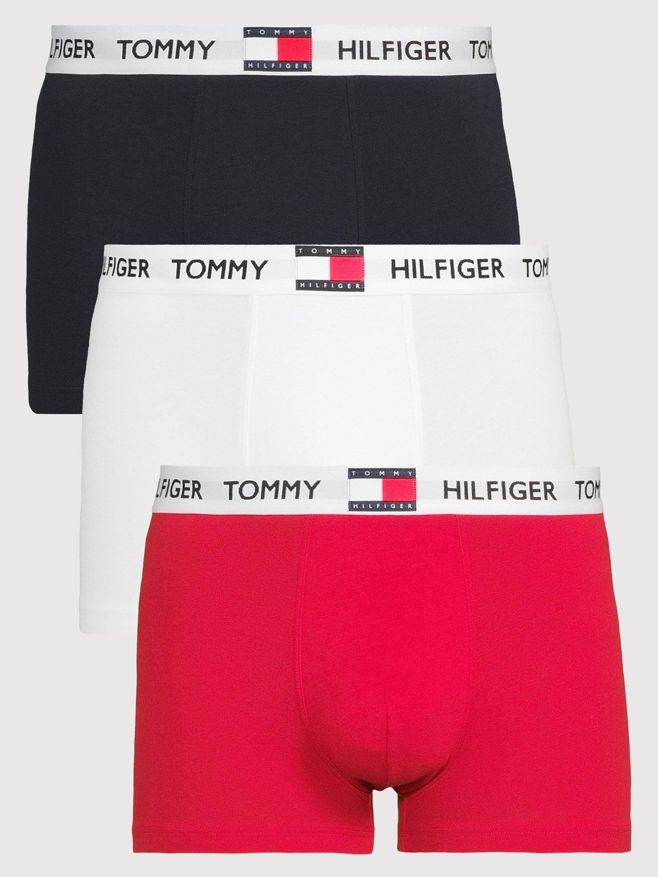 Tommy Hilfiger 3 Pack Heritage Cotton Badge Trunks - Assorted
