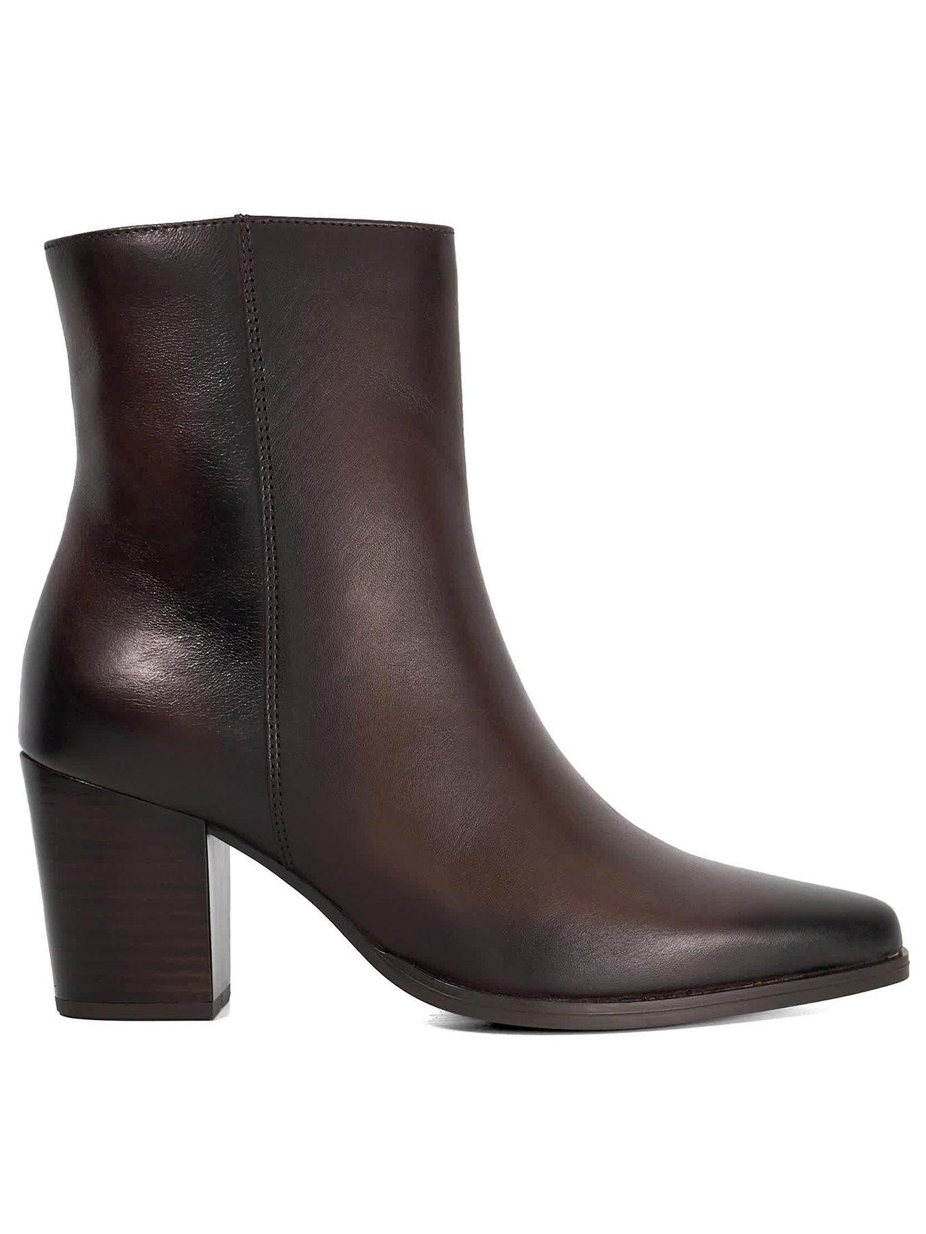 Image 2 of 6 of Dune London Paxten Smart Western Ankle Boots &nbsp;- Brown