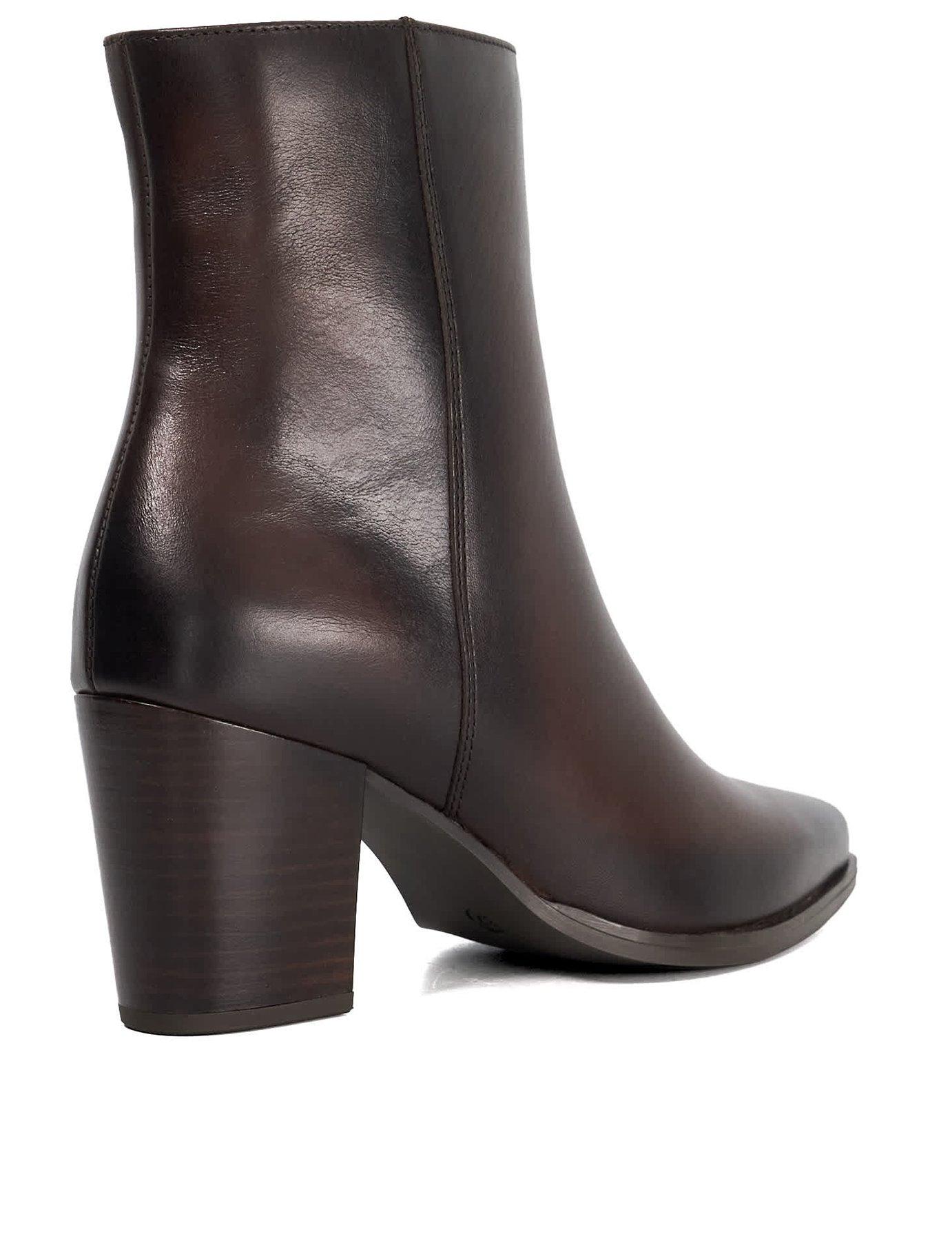 Image 4 of 6 of Dune London Paxten Smart Western Ankle Boots &nbsp;- Brown