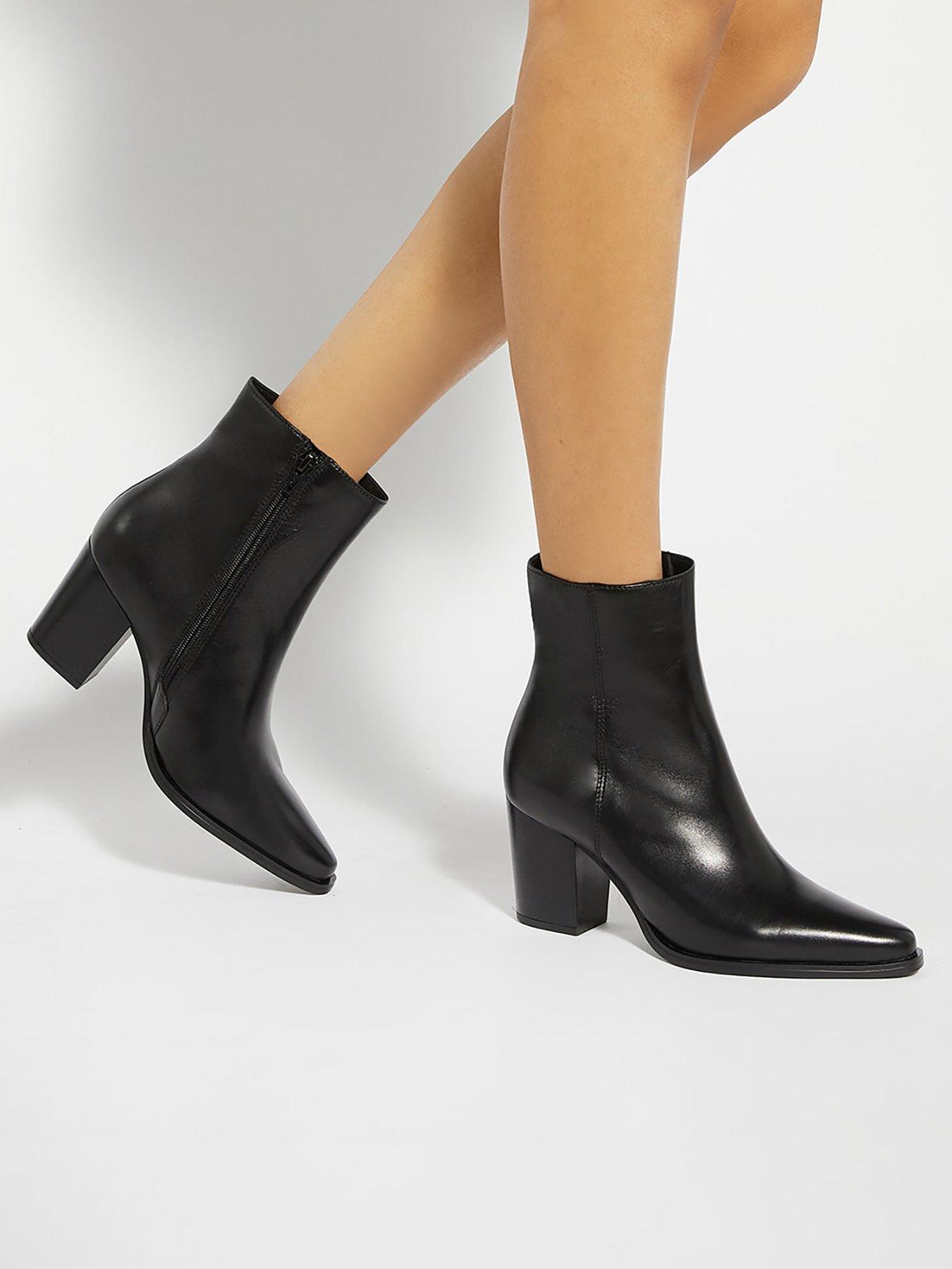 Dune London Paxten Smart Western Ankle Boots - Black