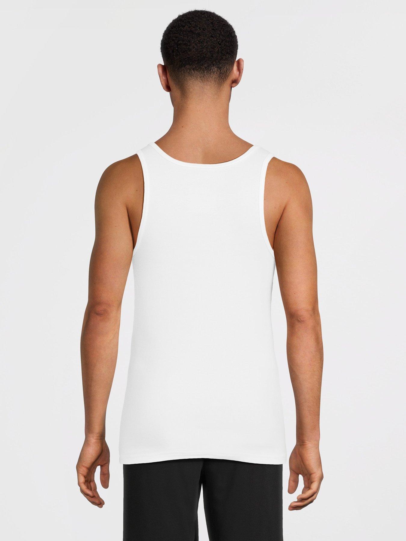 Image 3 of 6 of Nike Cotton Stretch 2 Pack Ribbed Tank Vest - White