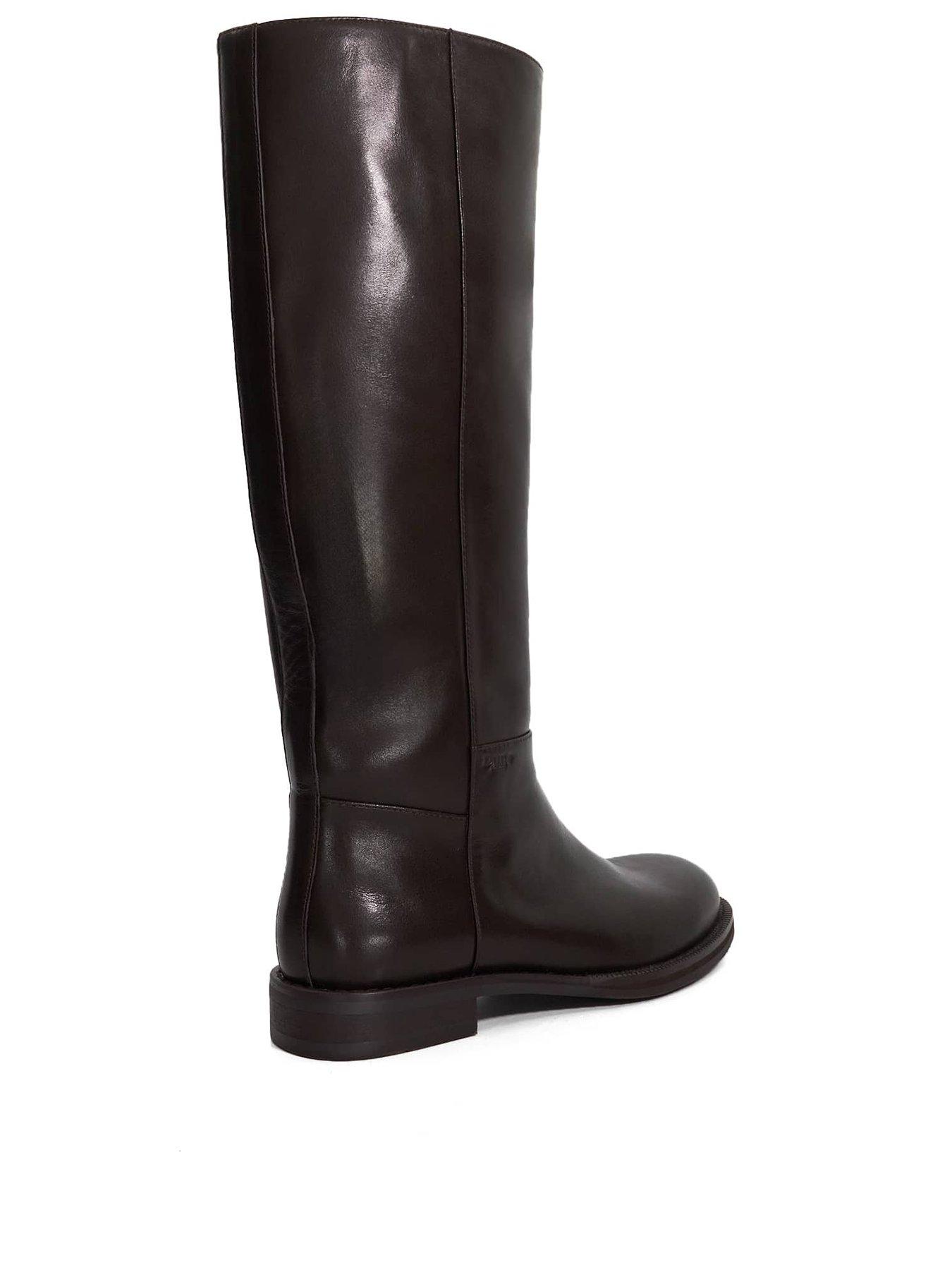 Image 4 of 6 of Dune London Tova Pull On Knee High Boots - Brown
