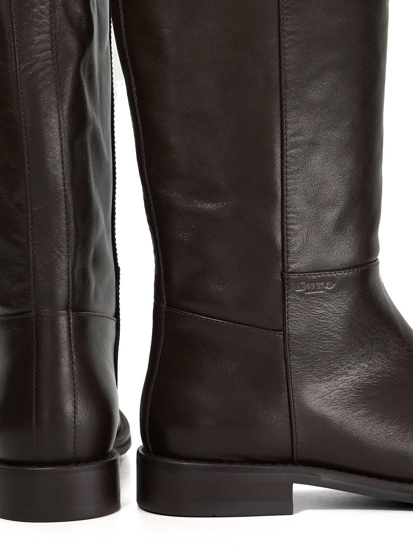 Image 6 of 6 of Dune London Tova Pull On Knee High Boots - Brown