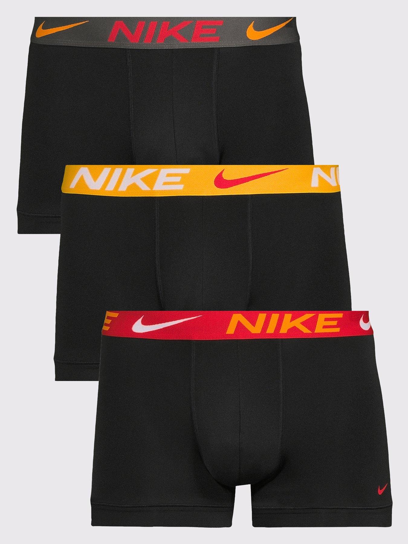 Nike Micro 3 Pack Trunks, Black/Multi, Size Xl, Men