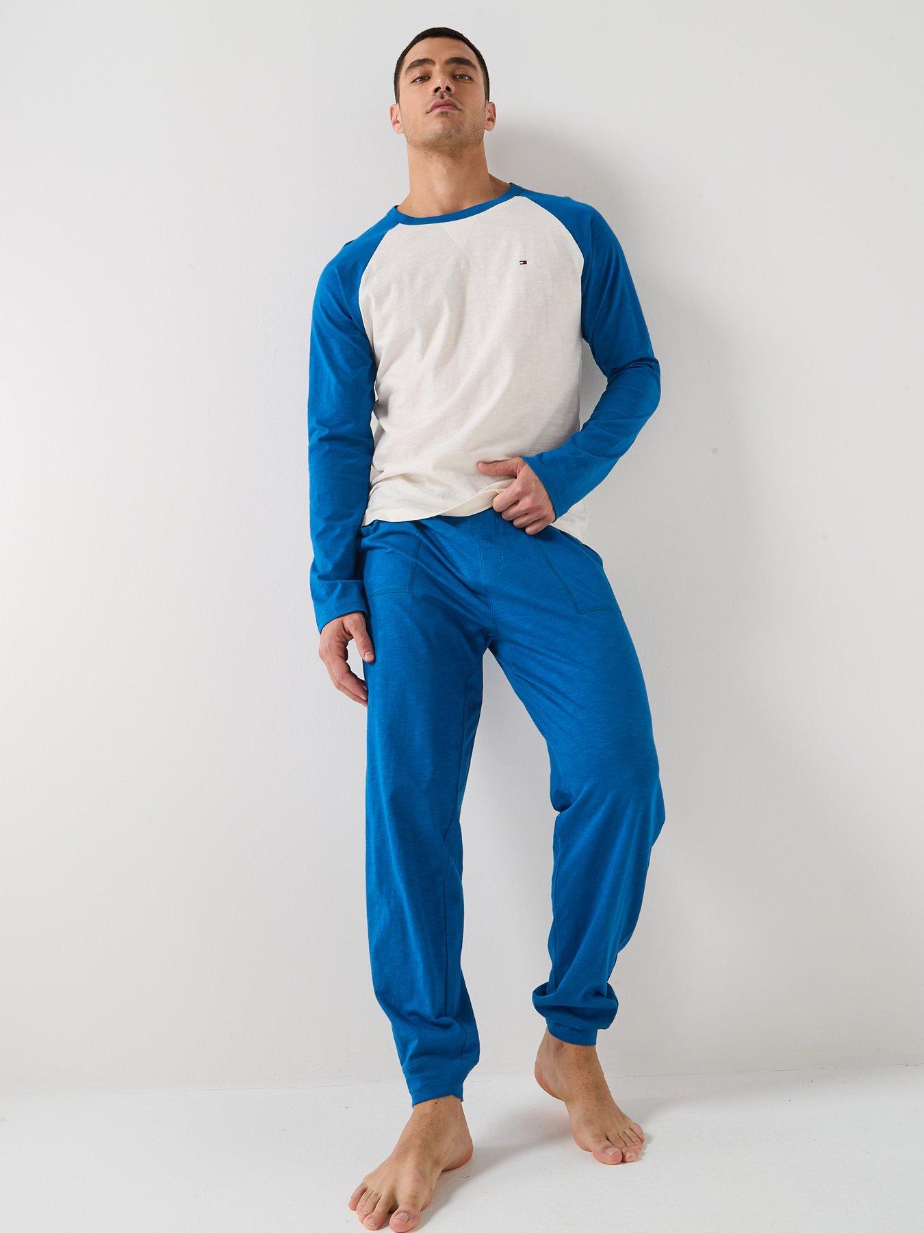 Tommy Hilfiger Raglan Pyjama Set, Blue, Size L, Men
