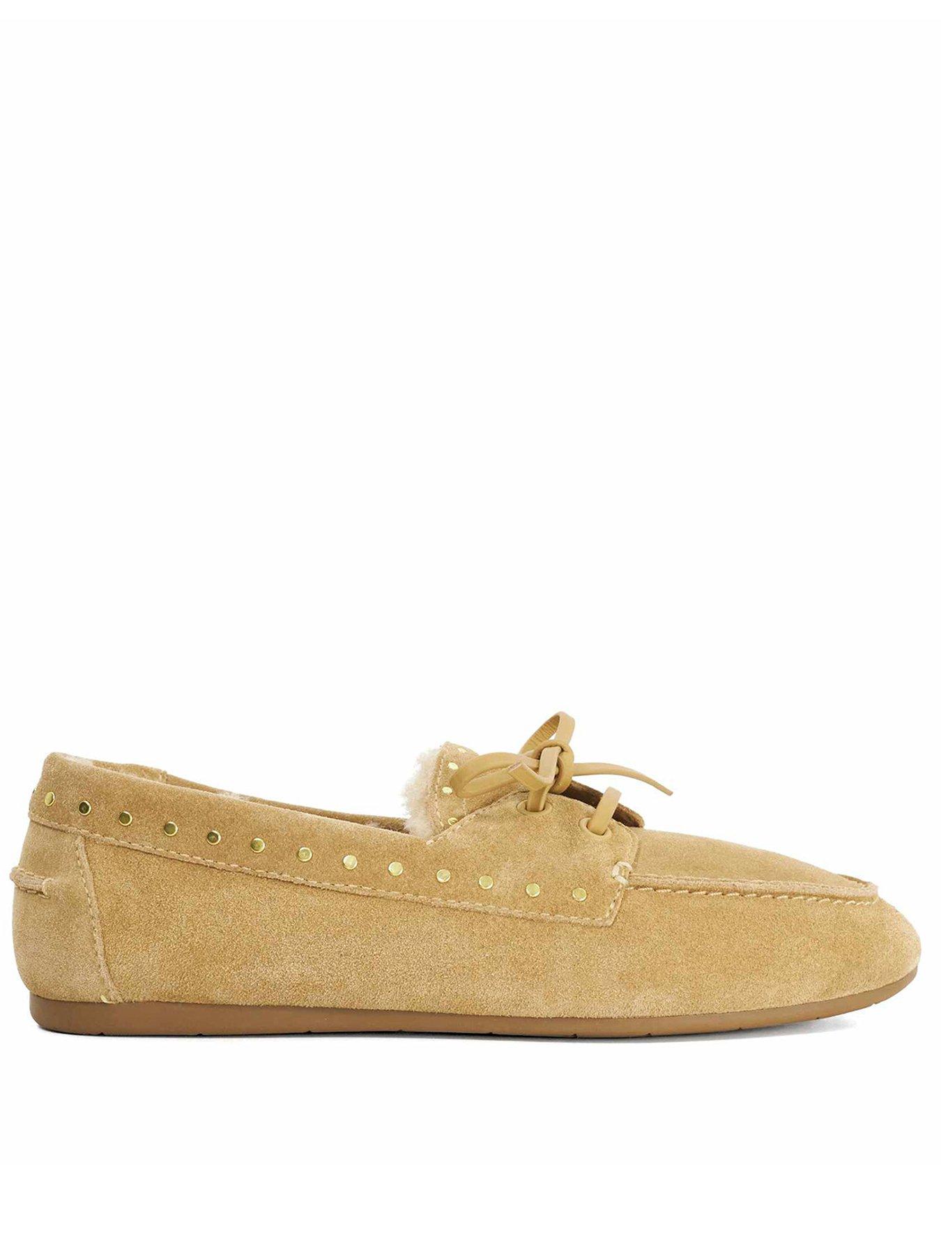 Image 2 of 6 of Dune London Gracefull Faux Fur Lined Loafer - Beige