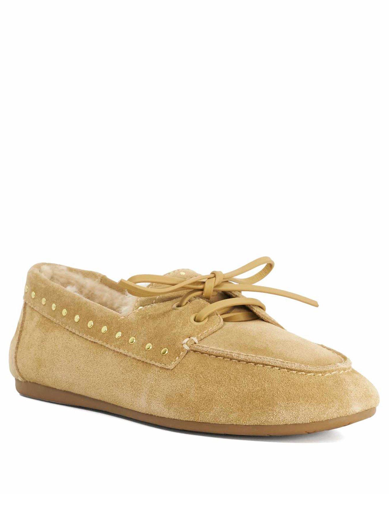 Image 3 of 6 of Dune London Gracefull Faux Fur Lined Loafer - Beige