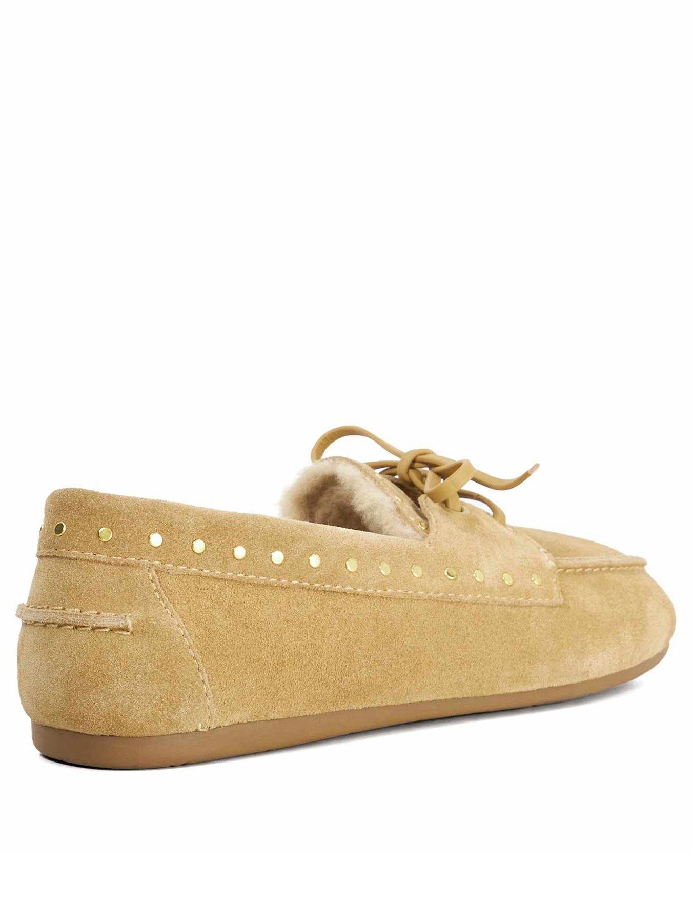 Image 4 of 6 of Dune London Gracefull Faux Fur Lined Loafer - Beige