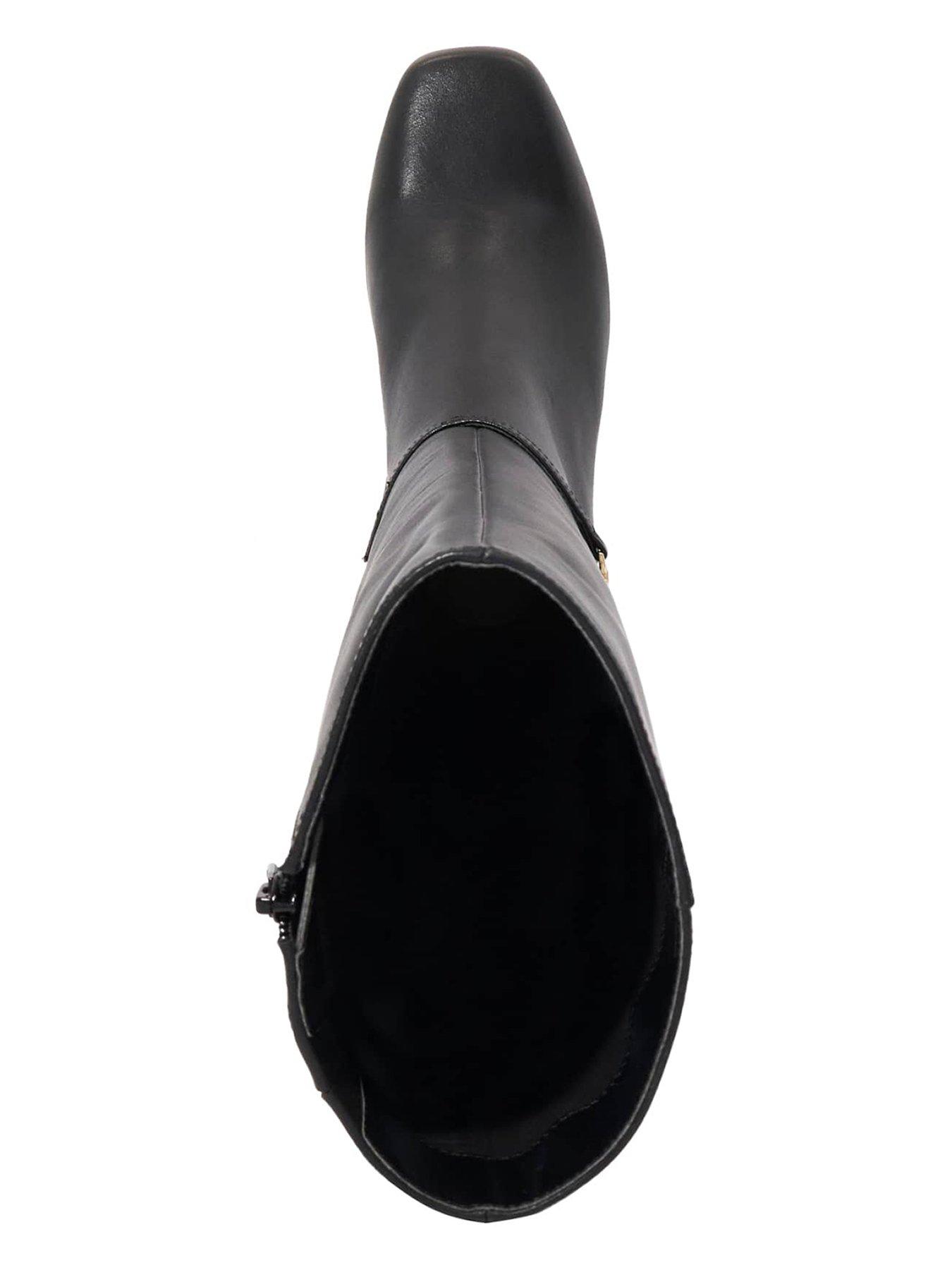 Image 5 of 6 of Dune London Sanna Square Toe Knee High Boots - Black