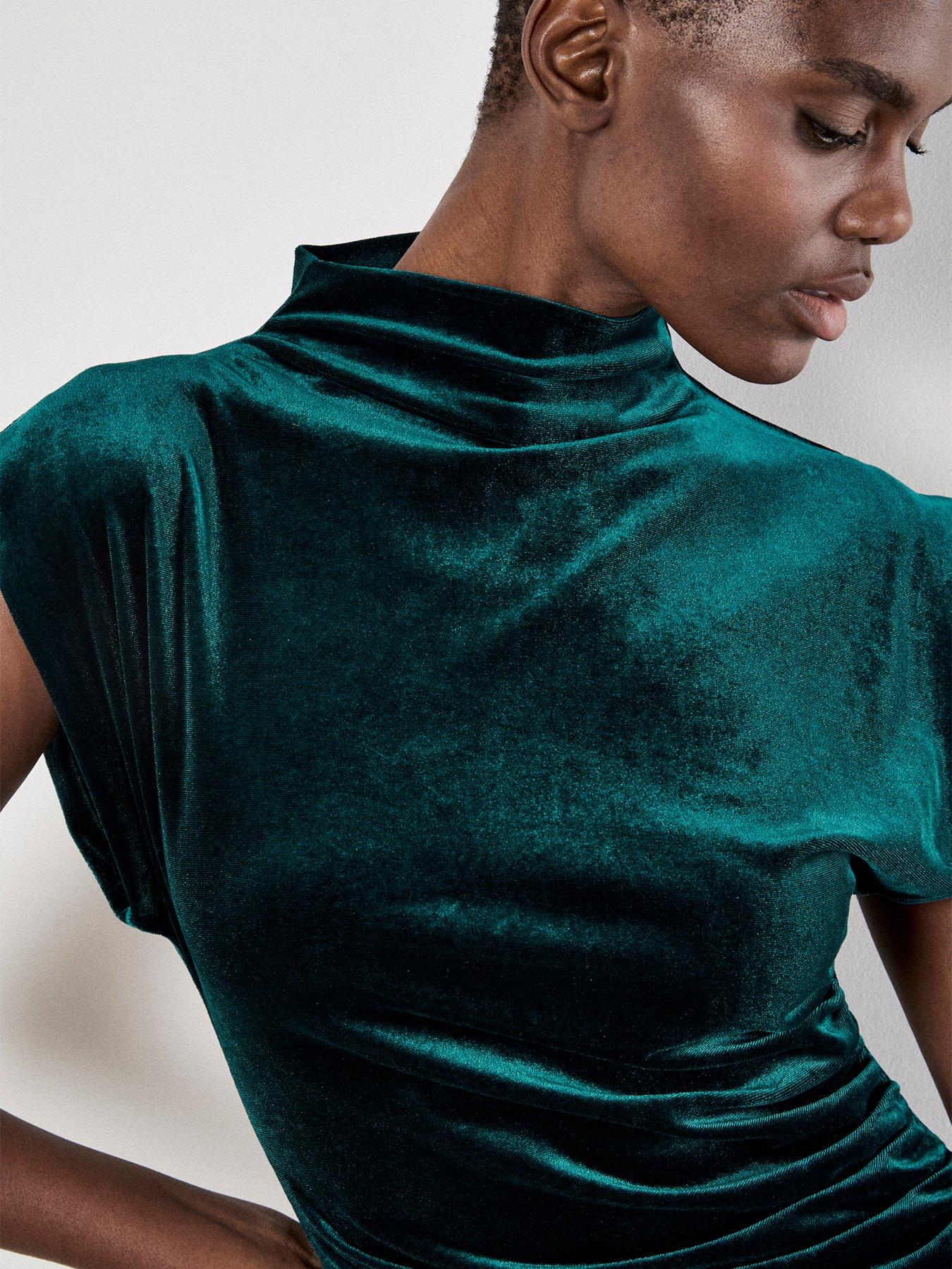 Green Velvet Velvet Mini Bodycon Dress Apricot Ruched Velvet Bodycon Mini  Dress Green Very