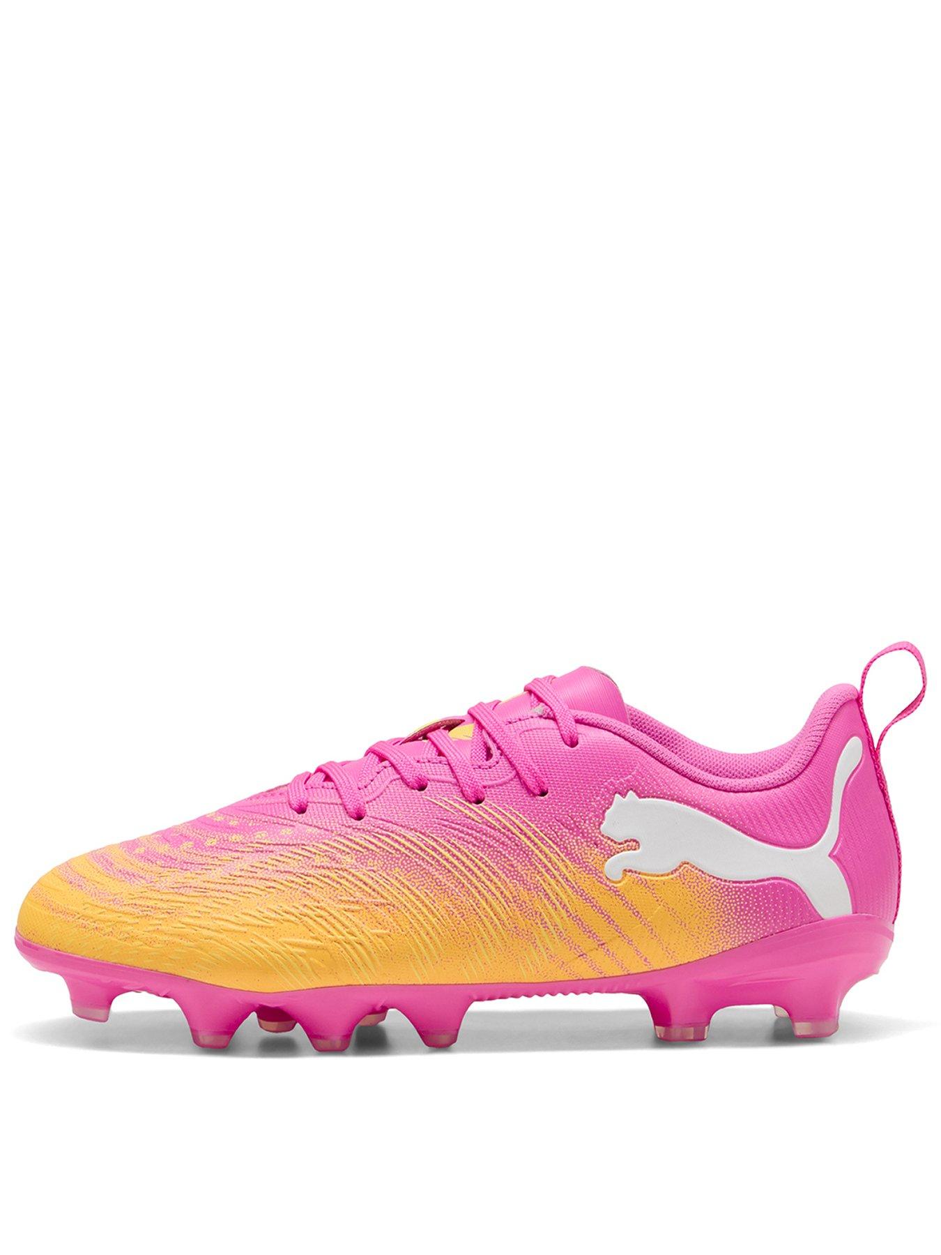 Image 1 of 5 of Puma Junior Future 9 Play Firm Ground Football Boots - Pink