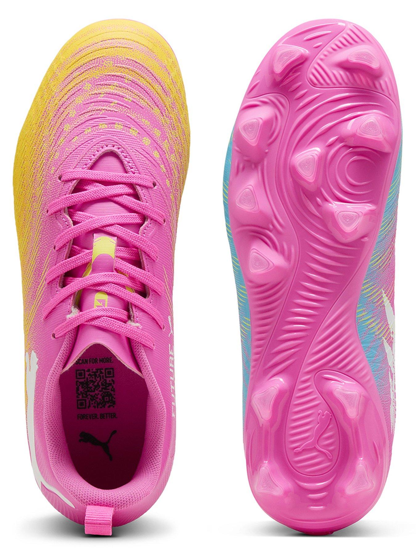 Image 4 of 5 of Puma Junior Future 9 Play Firm Ground Football Boots - Pink