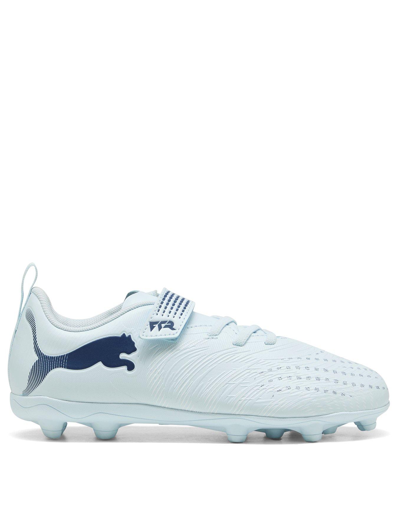 Puma Junior Future 9 Play Velcro Firm Ground Football Boots - Blue