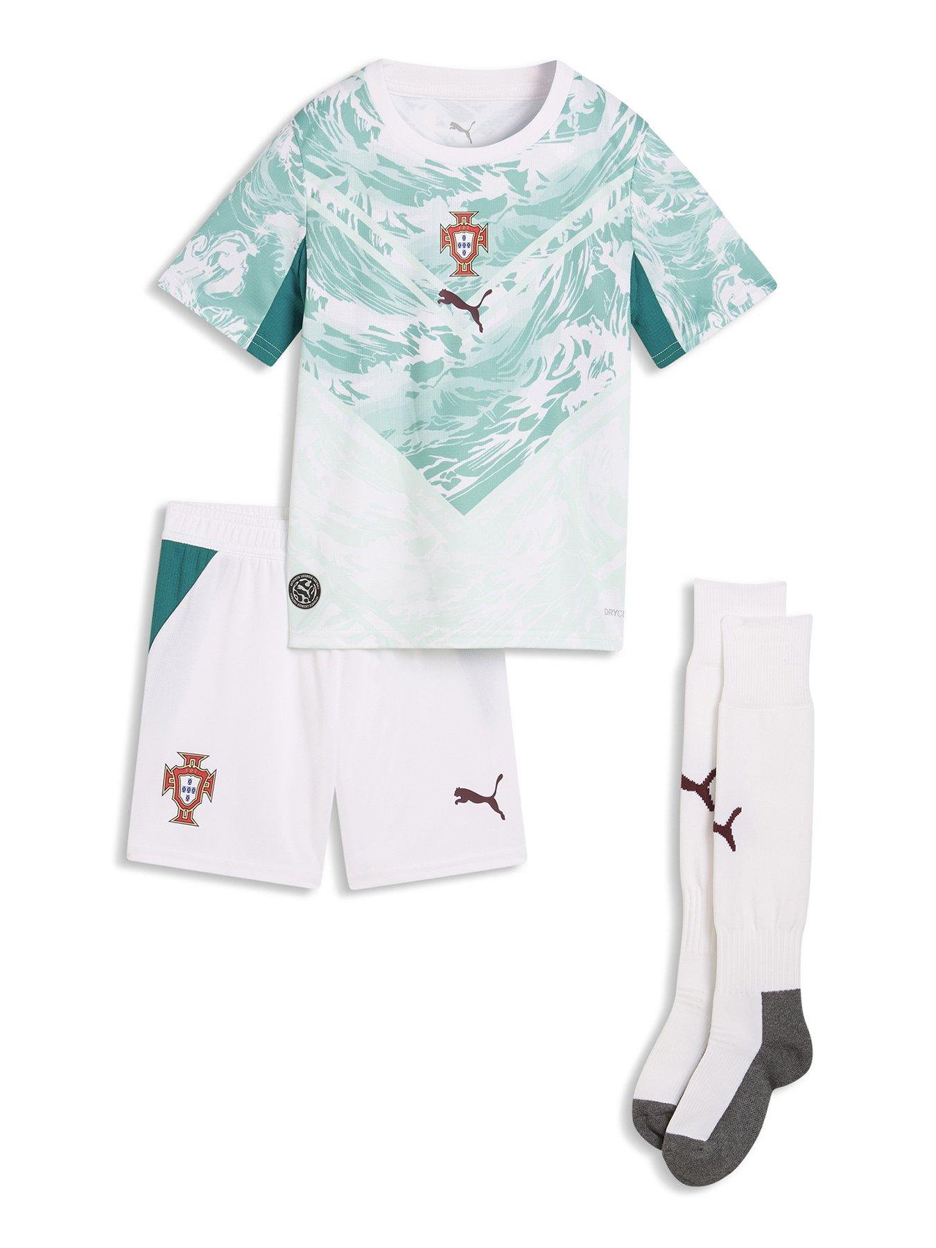 Puma Junior Portugal Away Replica Mini Kit, White, Size 4-5 Years