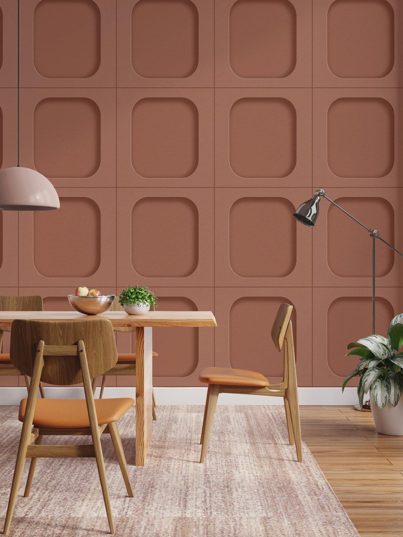 Fine Decor Sloane Panel Clay Wallpaper
