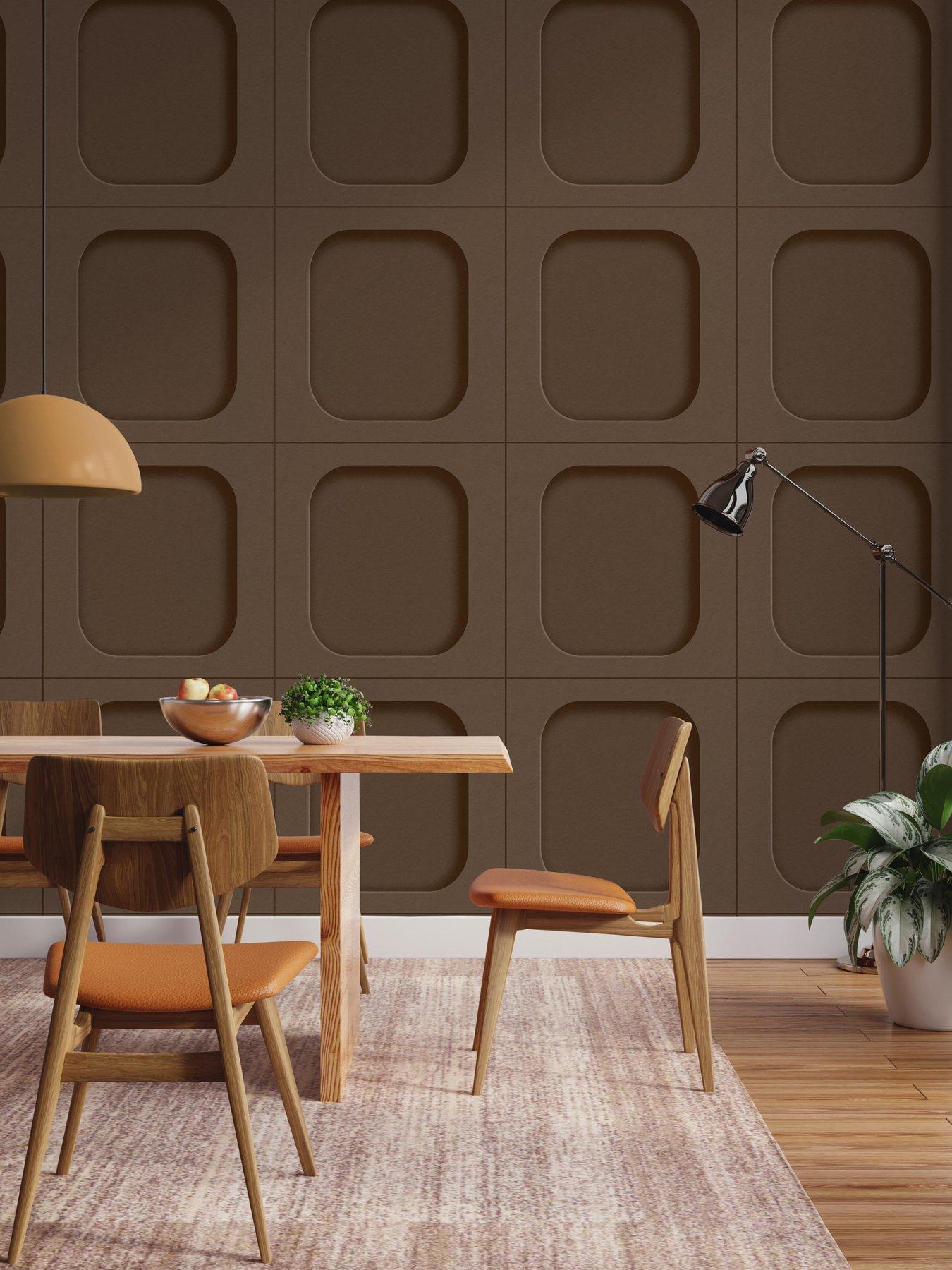 Fine Decor Sloane Panel Chestnut Wallpaper