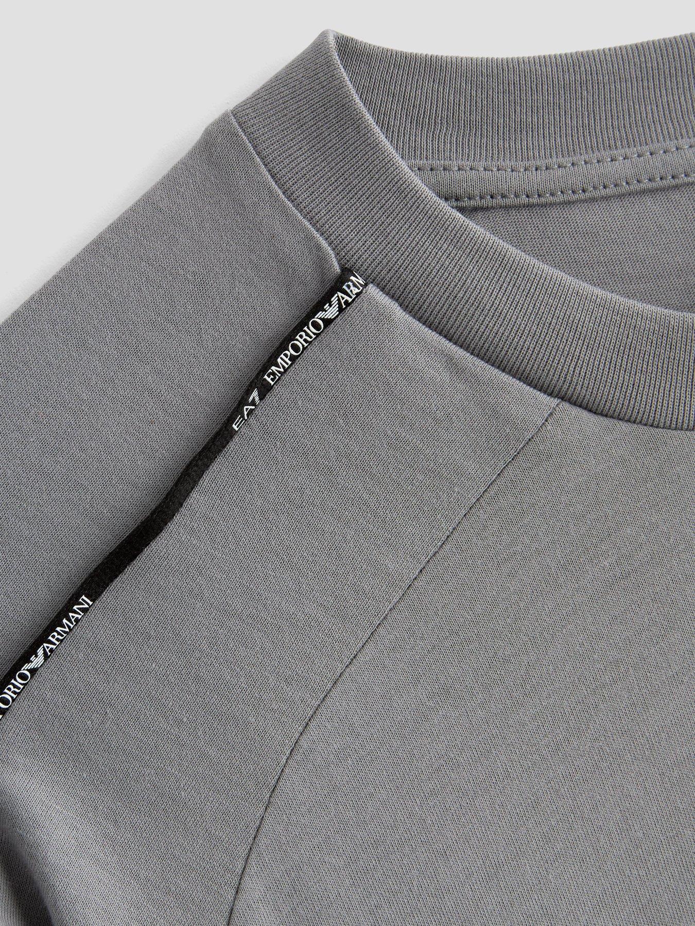 Image 4 of 4 of EA7 Emporio Armani Boys Train Logo Series Tape Short Sleeve T-Shirt - Grey