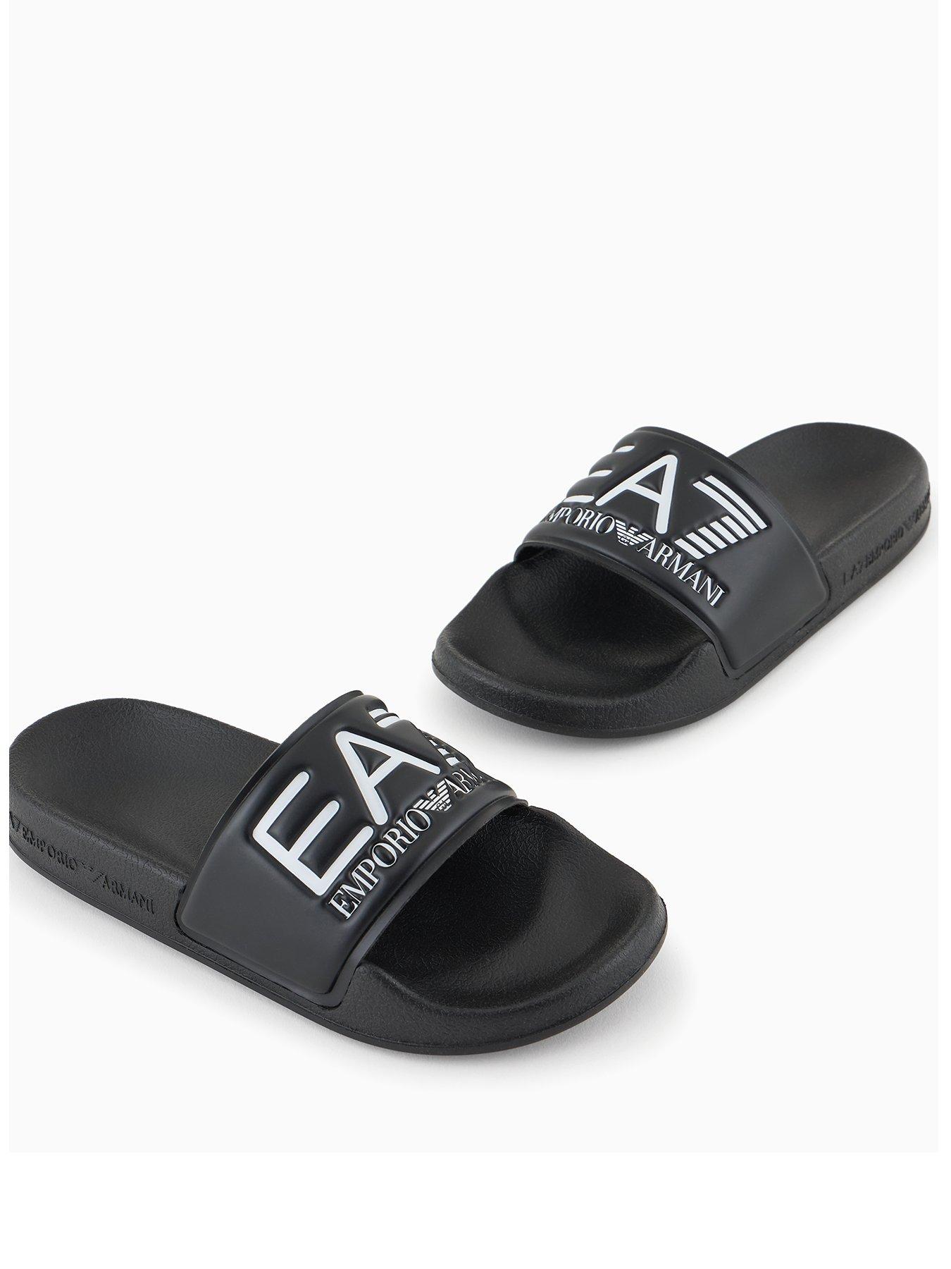 EA7 Emporio Armani Boys Train Visibility Sliders - Black