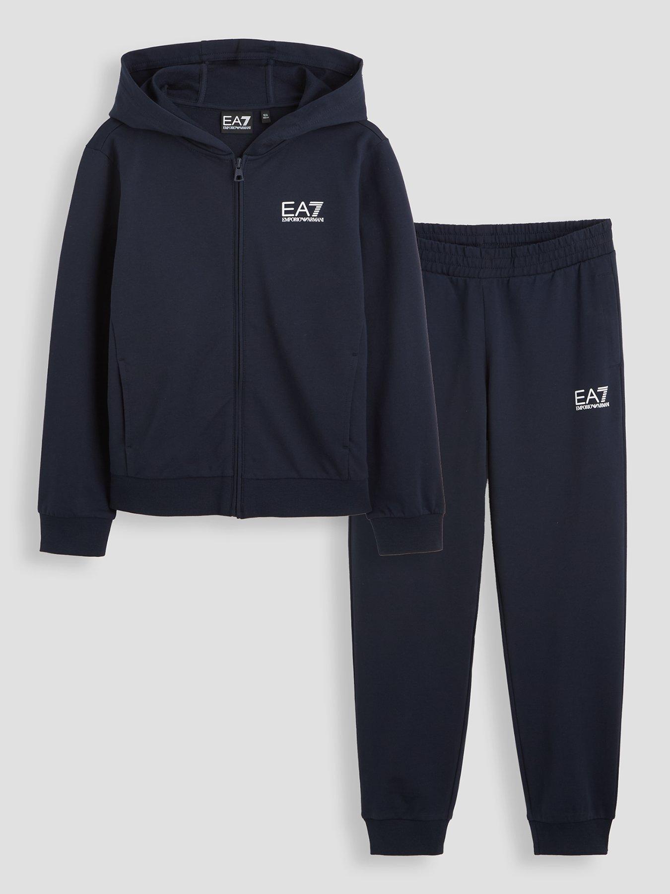 EA7 Emporio Armani Boys Train Core ID Hoodie Tracksuit - Navy