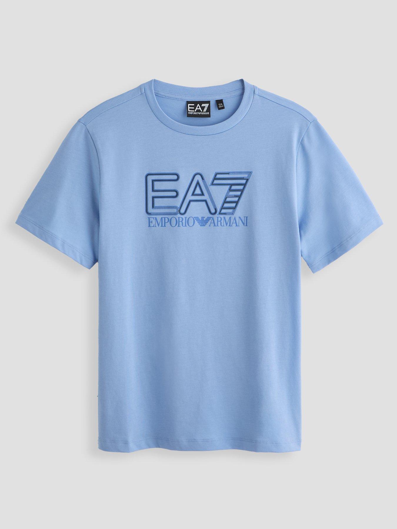 Ea7 Emporio Armani Boys Train Visibility Short Sleeve T-Shirt - Blue