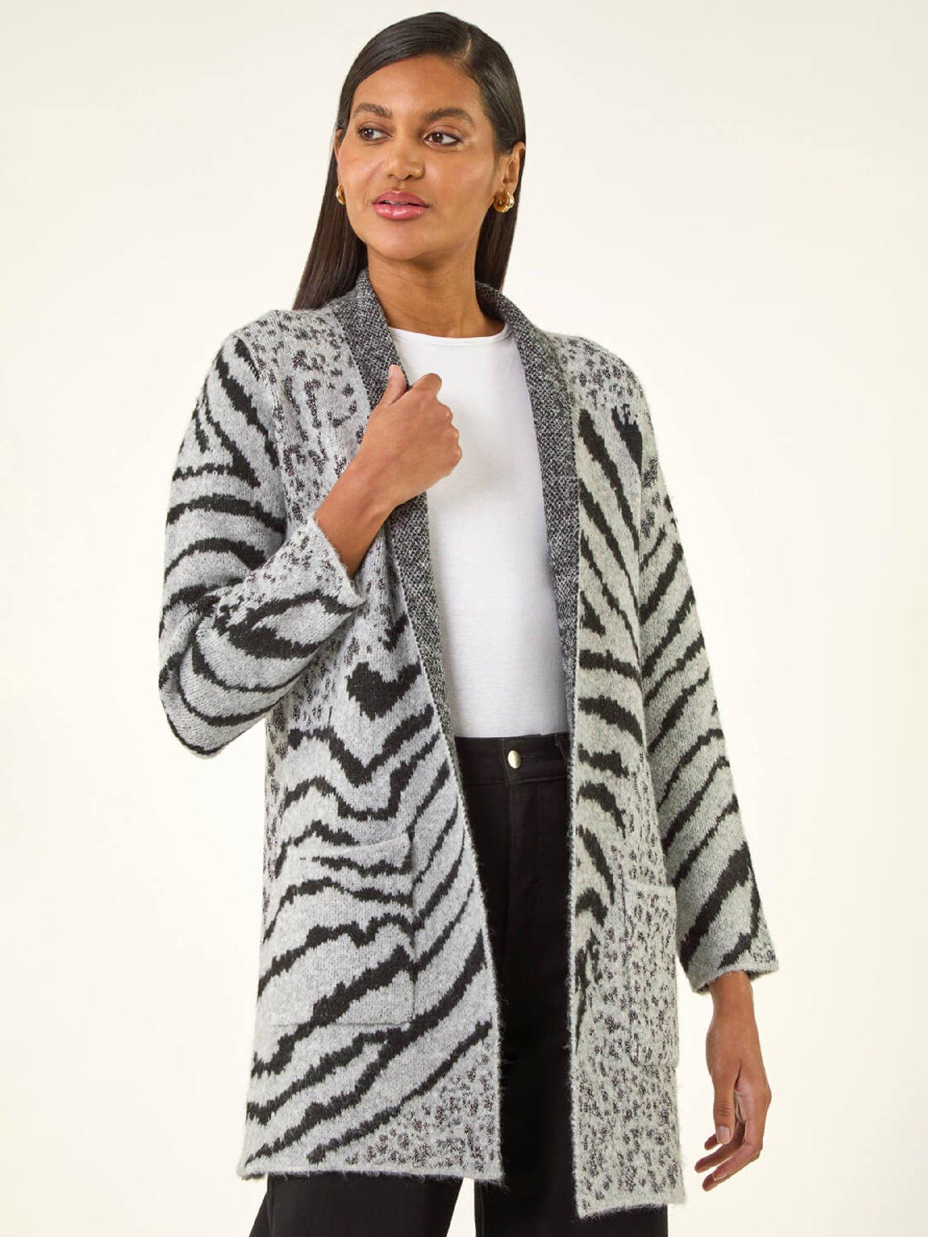 Roman Multi Animal Print Soft Knit Cardigan
